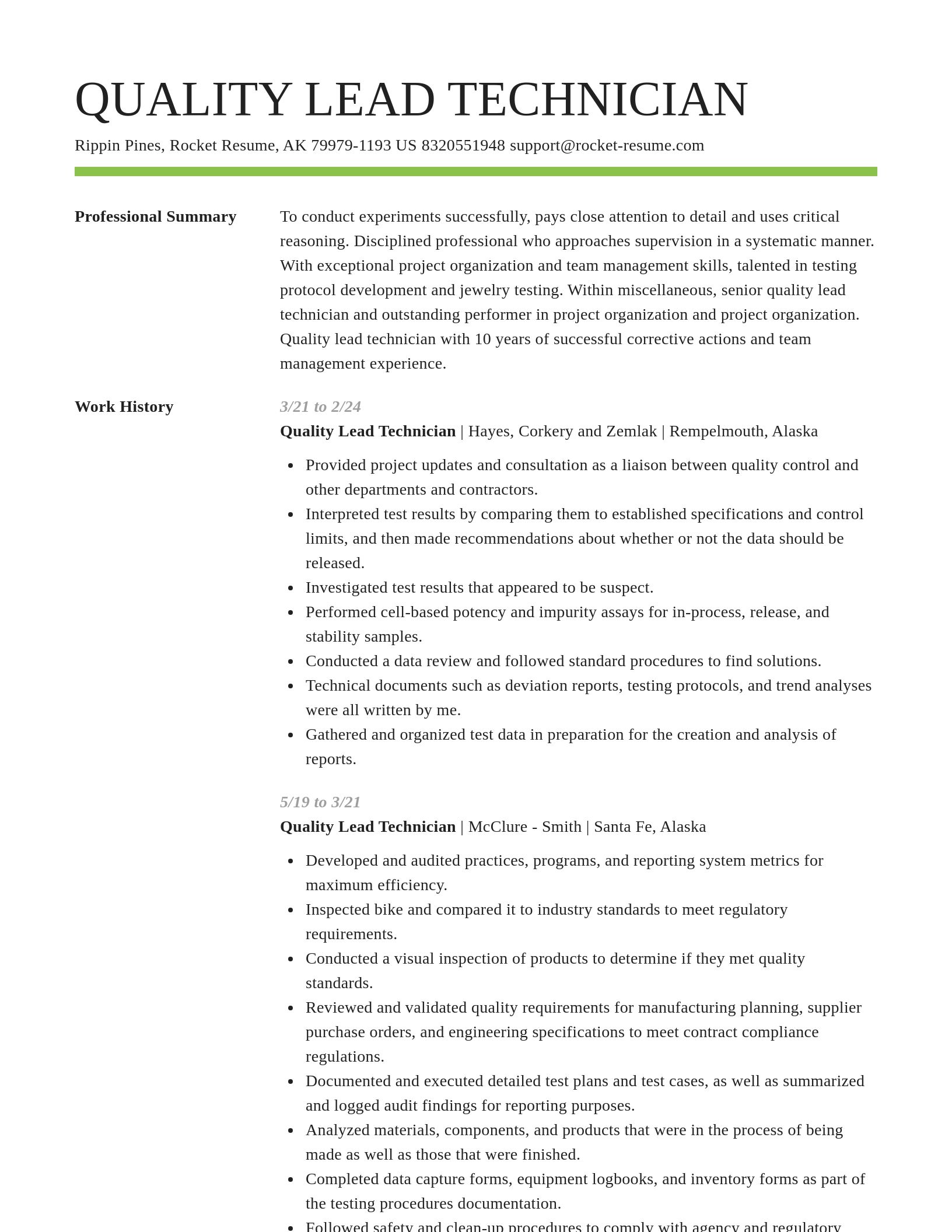Smart resume template