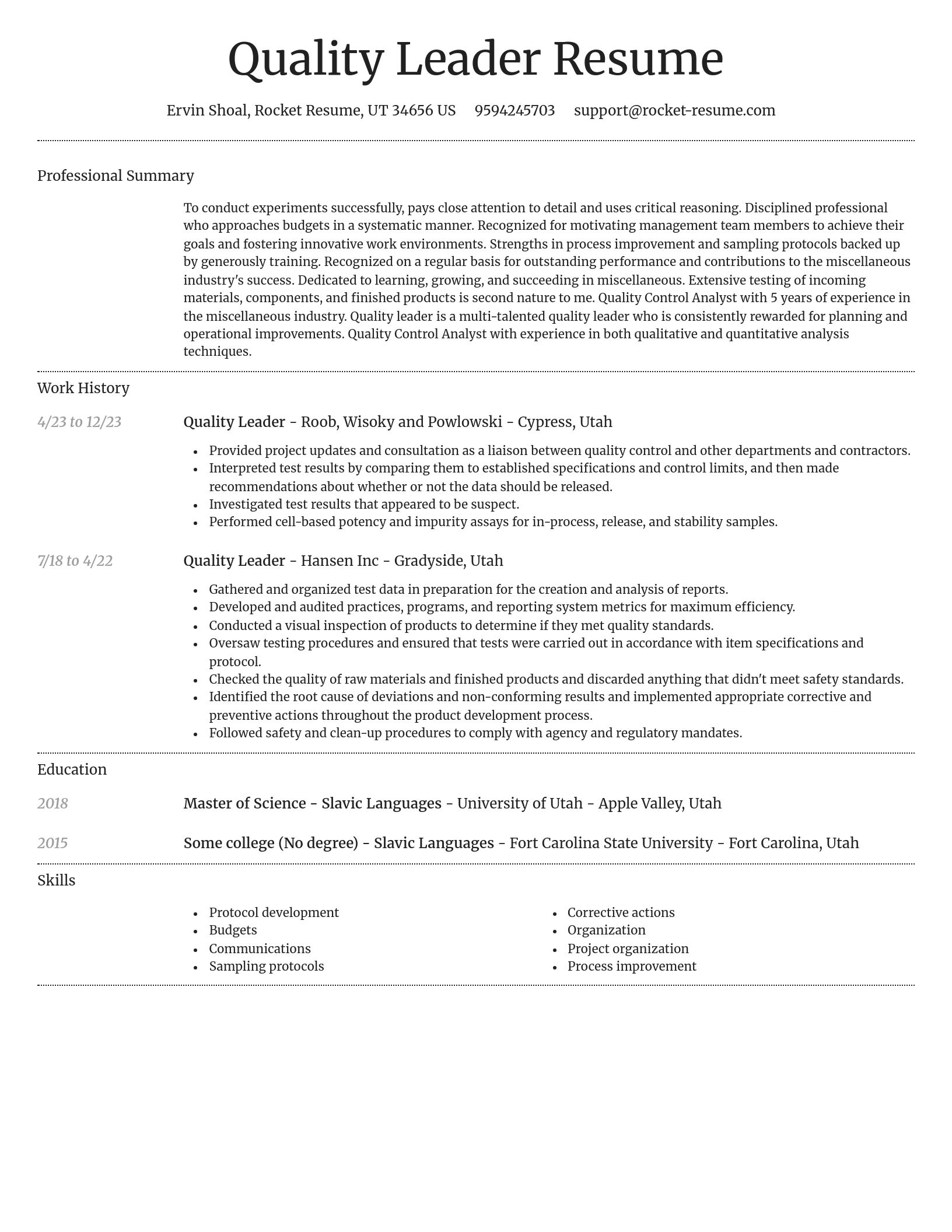 Dignified resume template
