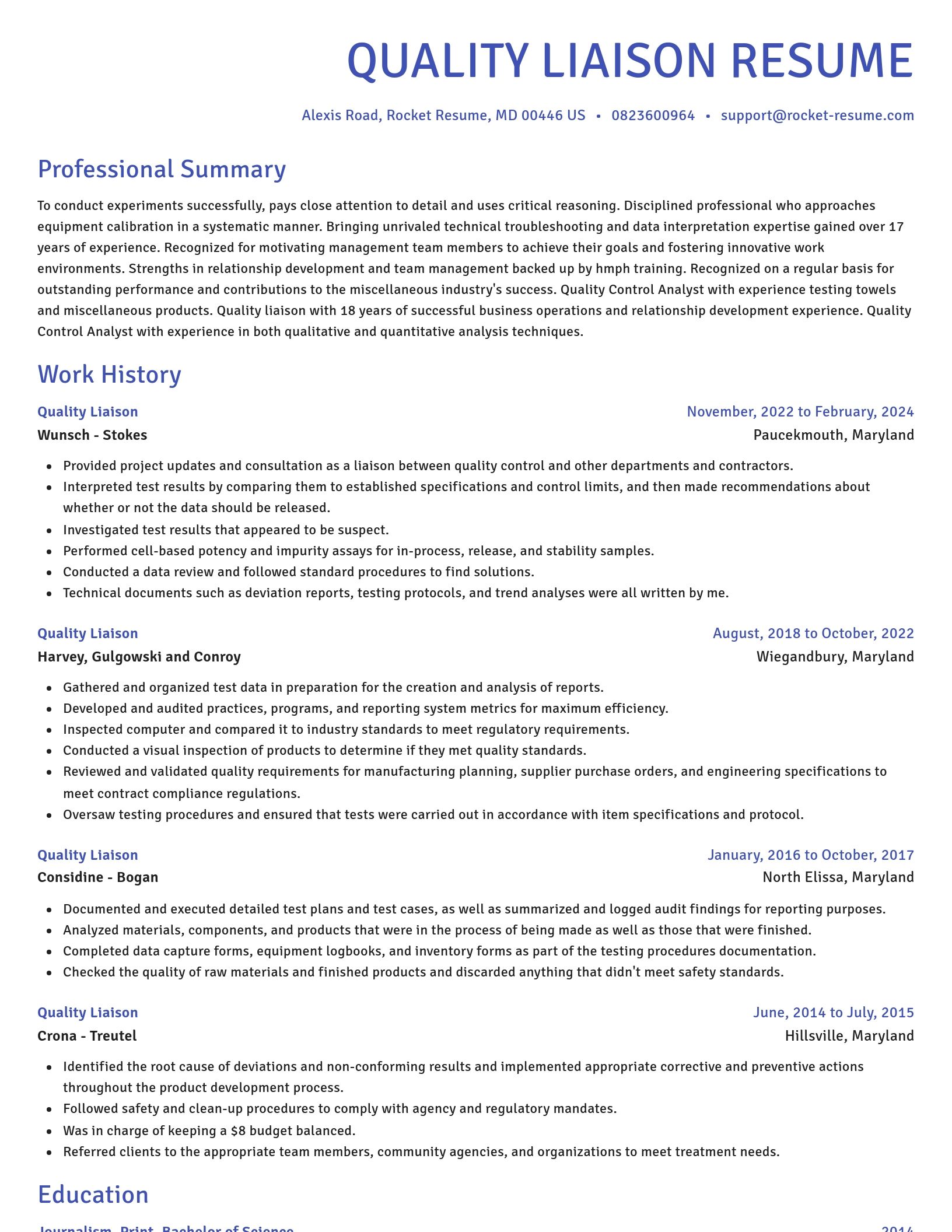 Novel resume template