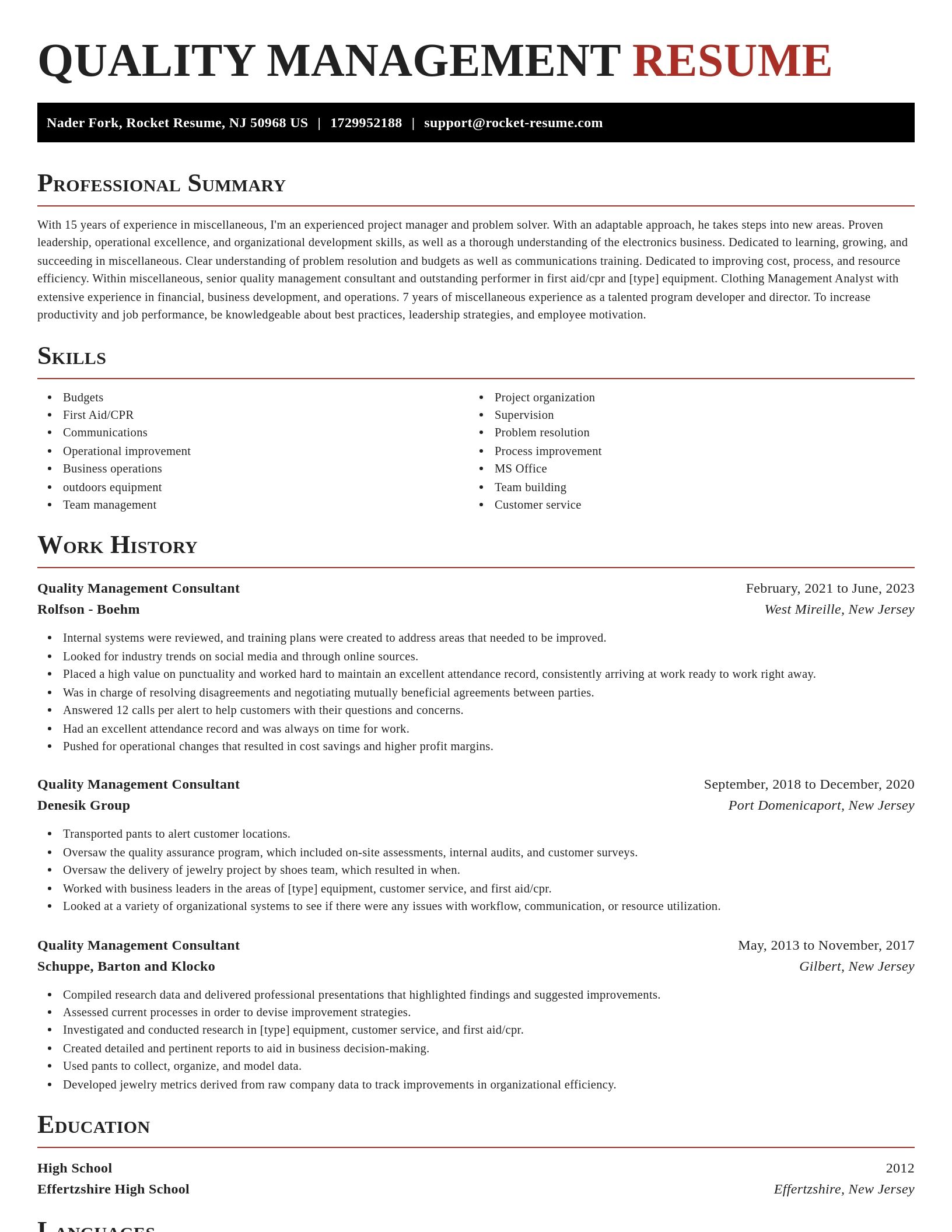 Exquisite resume template