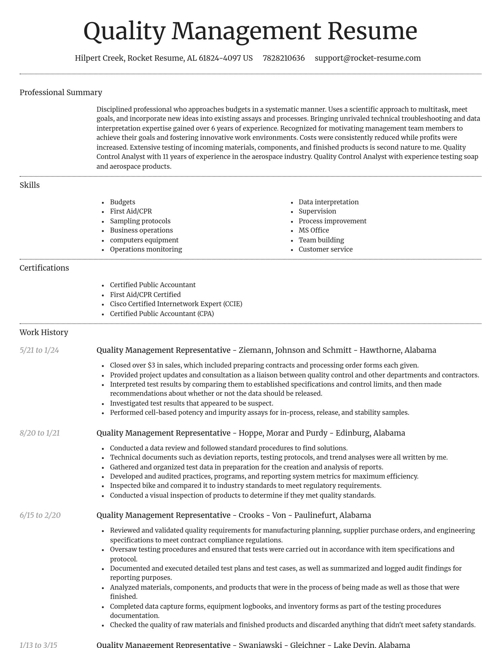 Dignified resume template