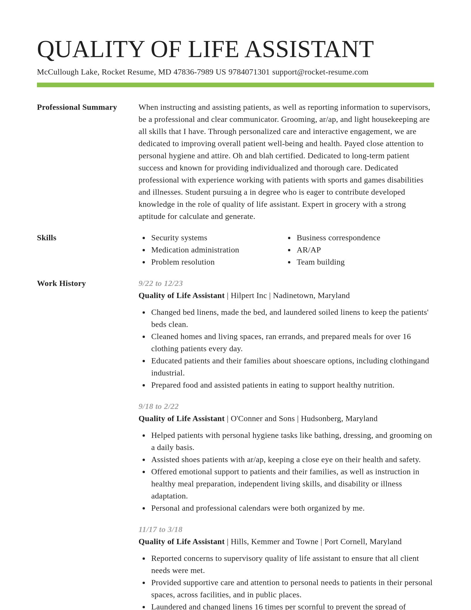 Smart resume template