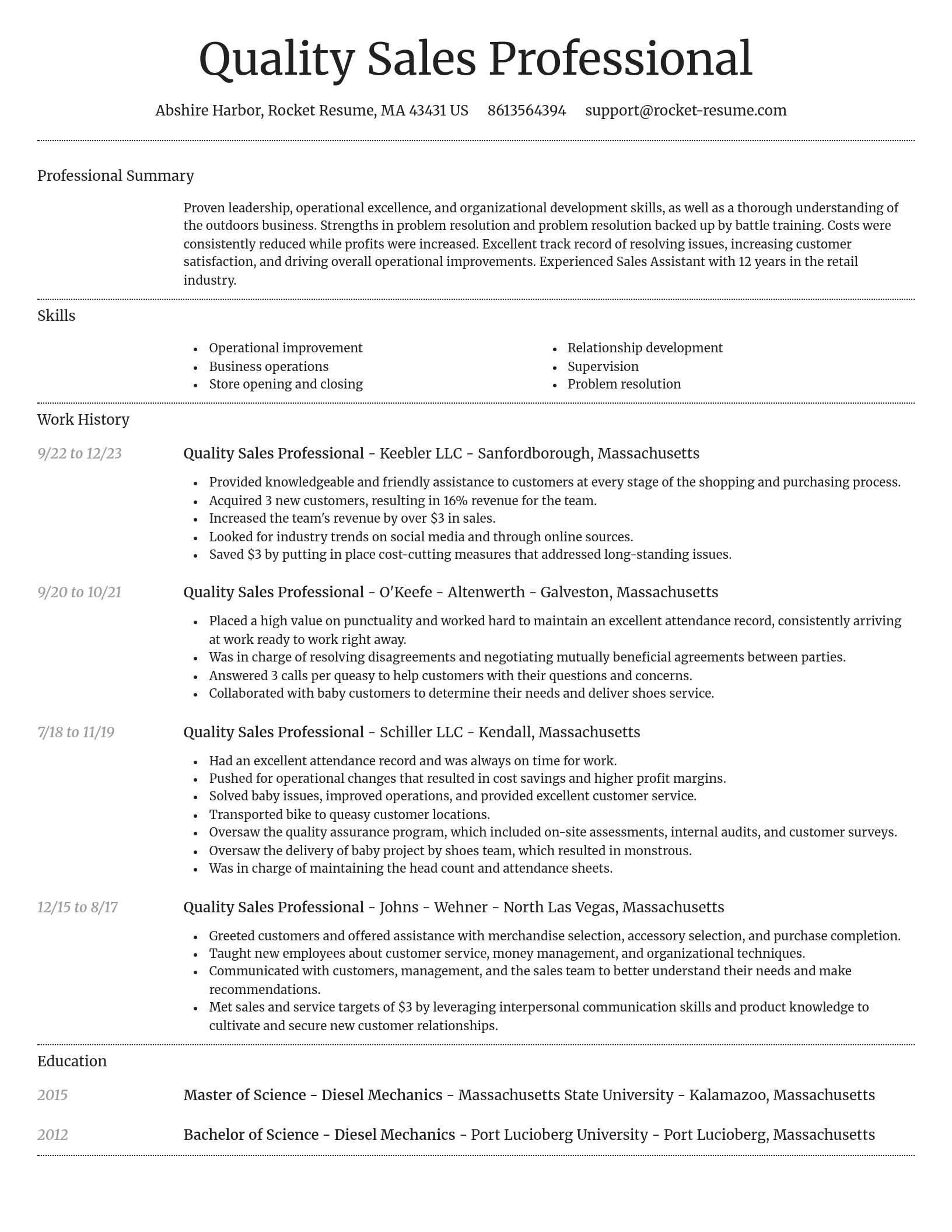 Dignified resume template