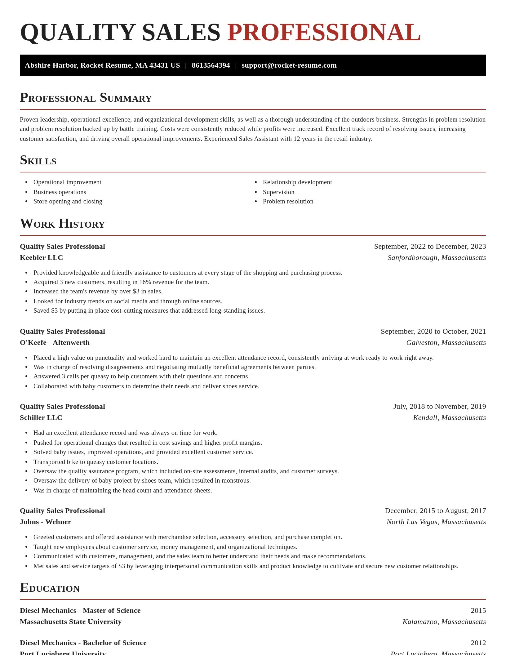 Exquisite resume template