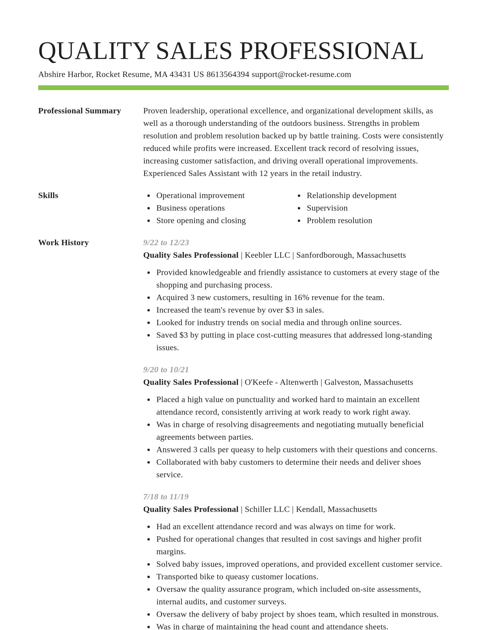 Smart resume template