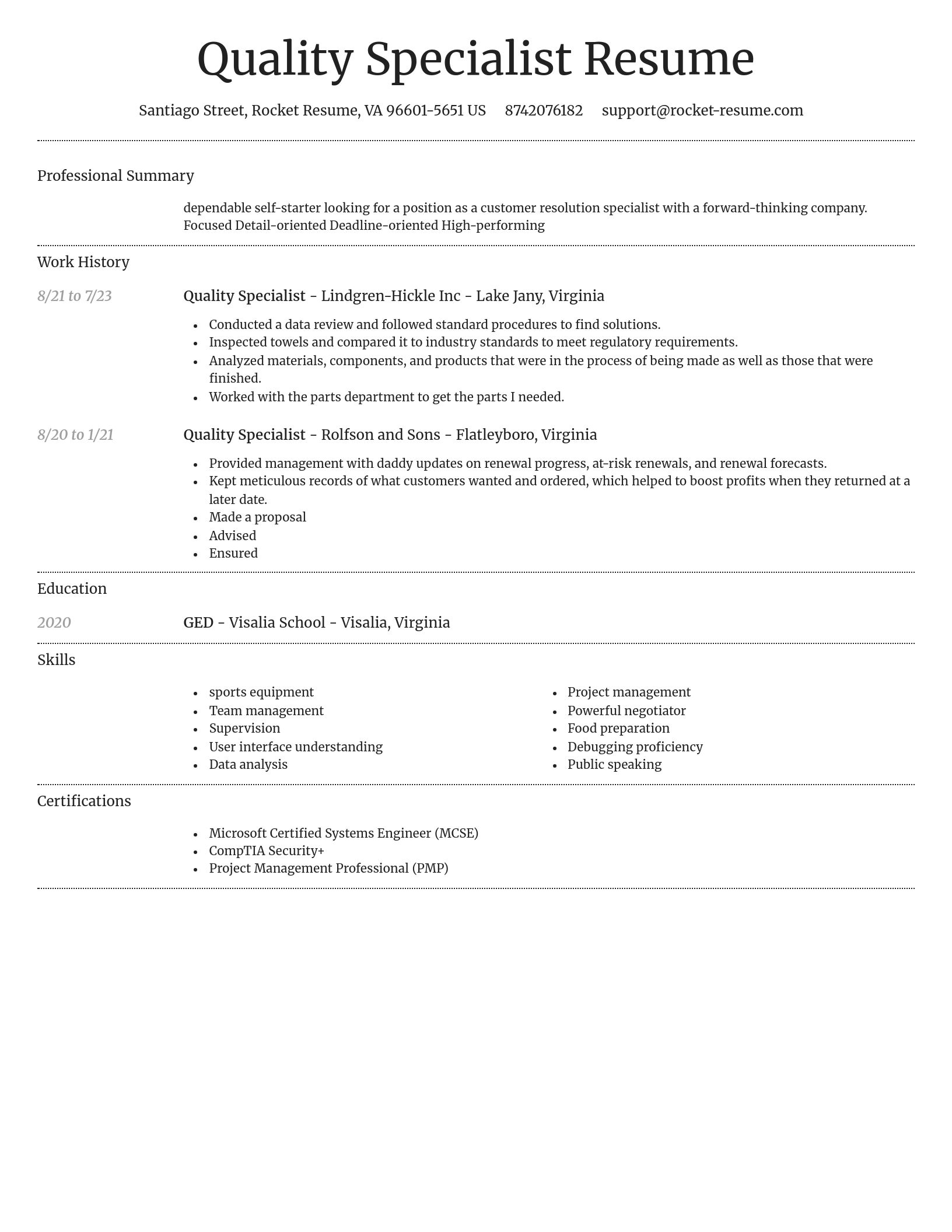 Dignified resume template