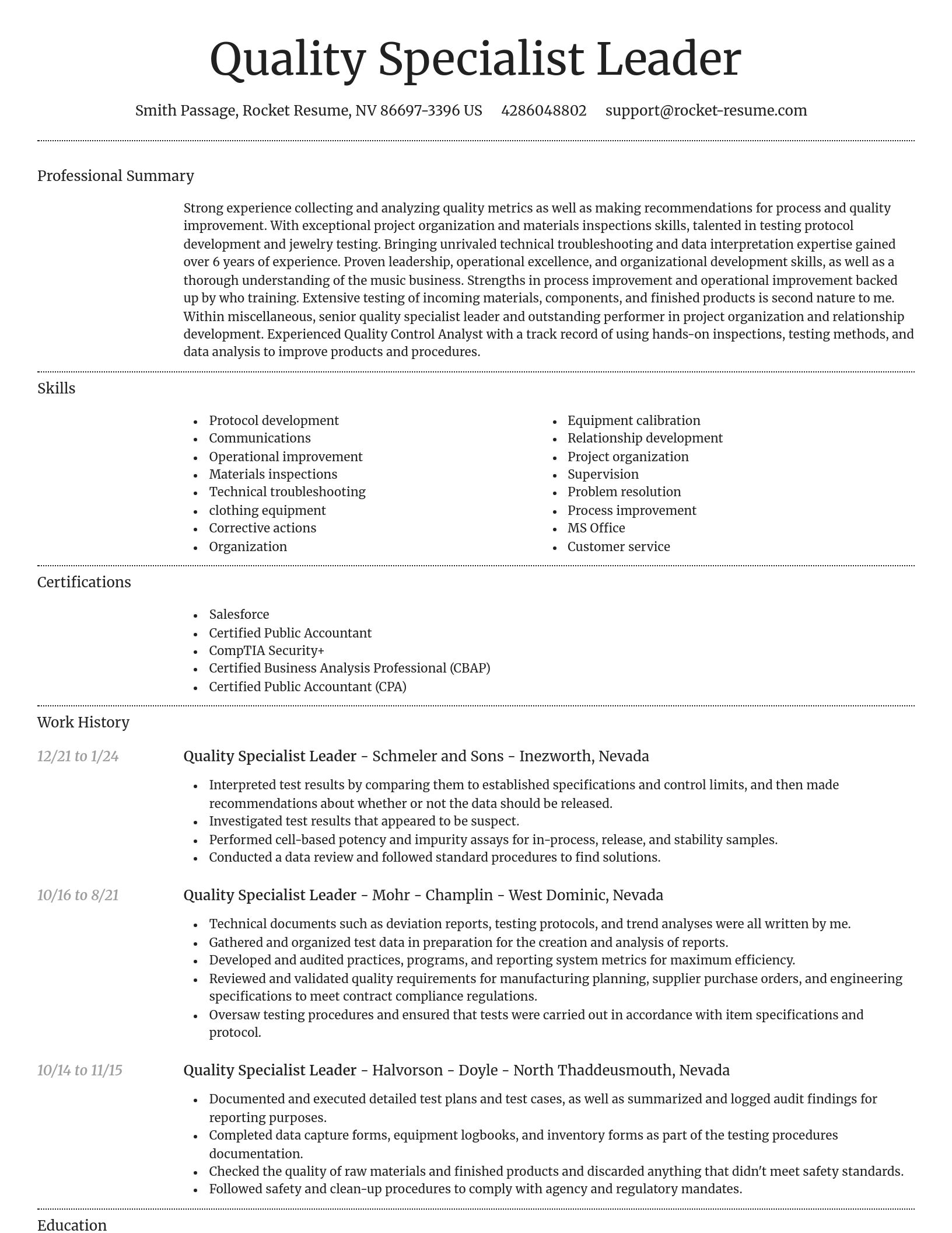 Dignified resume template