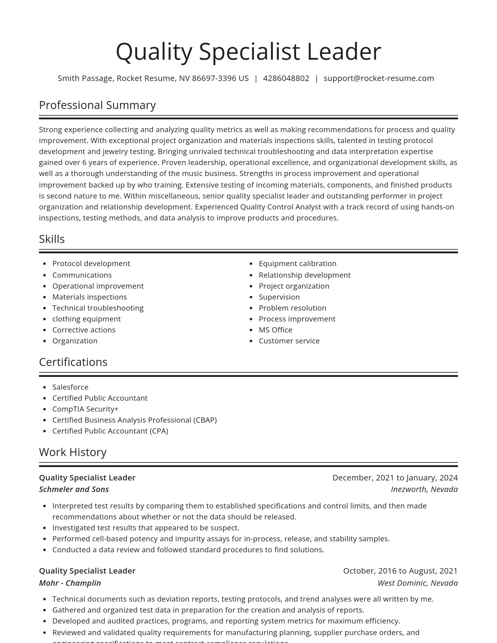 Spotlight resume template