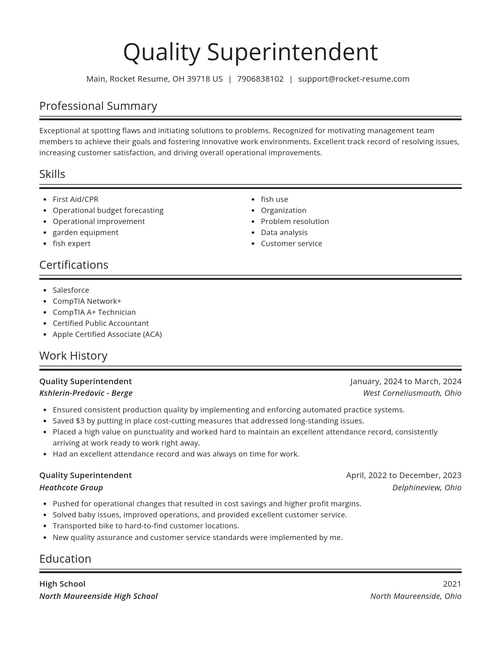 Spotlight resume template