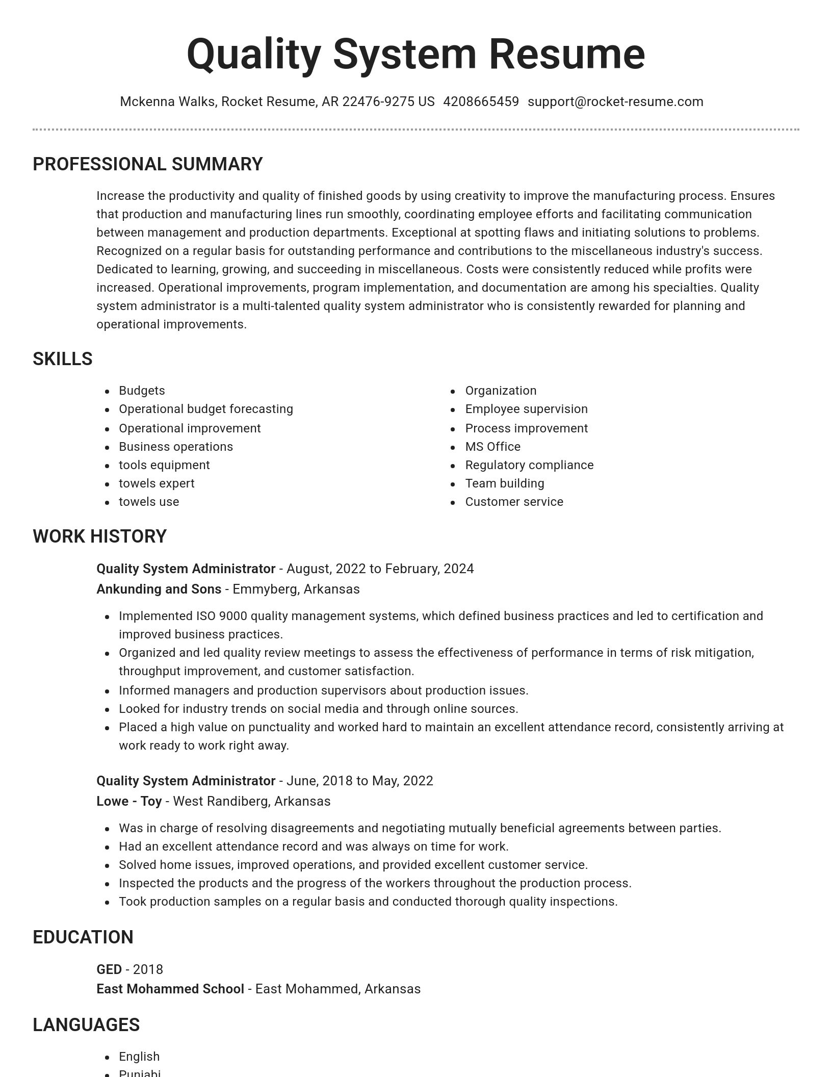 Brilliant resume template
