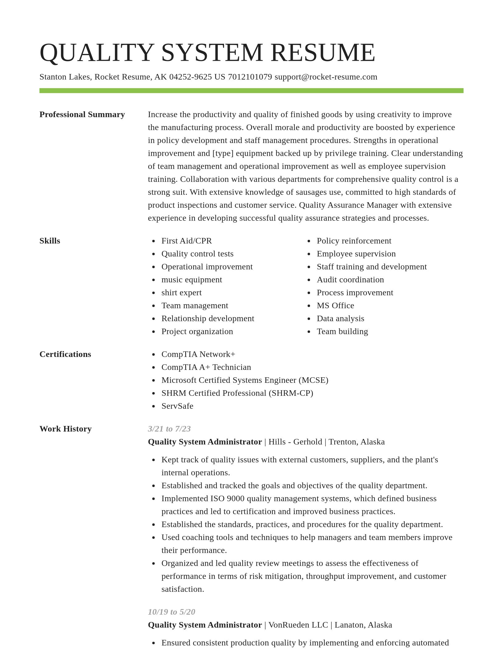 Smart resume template