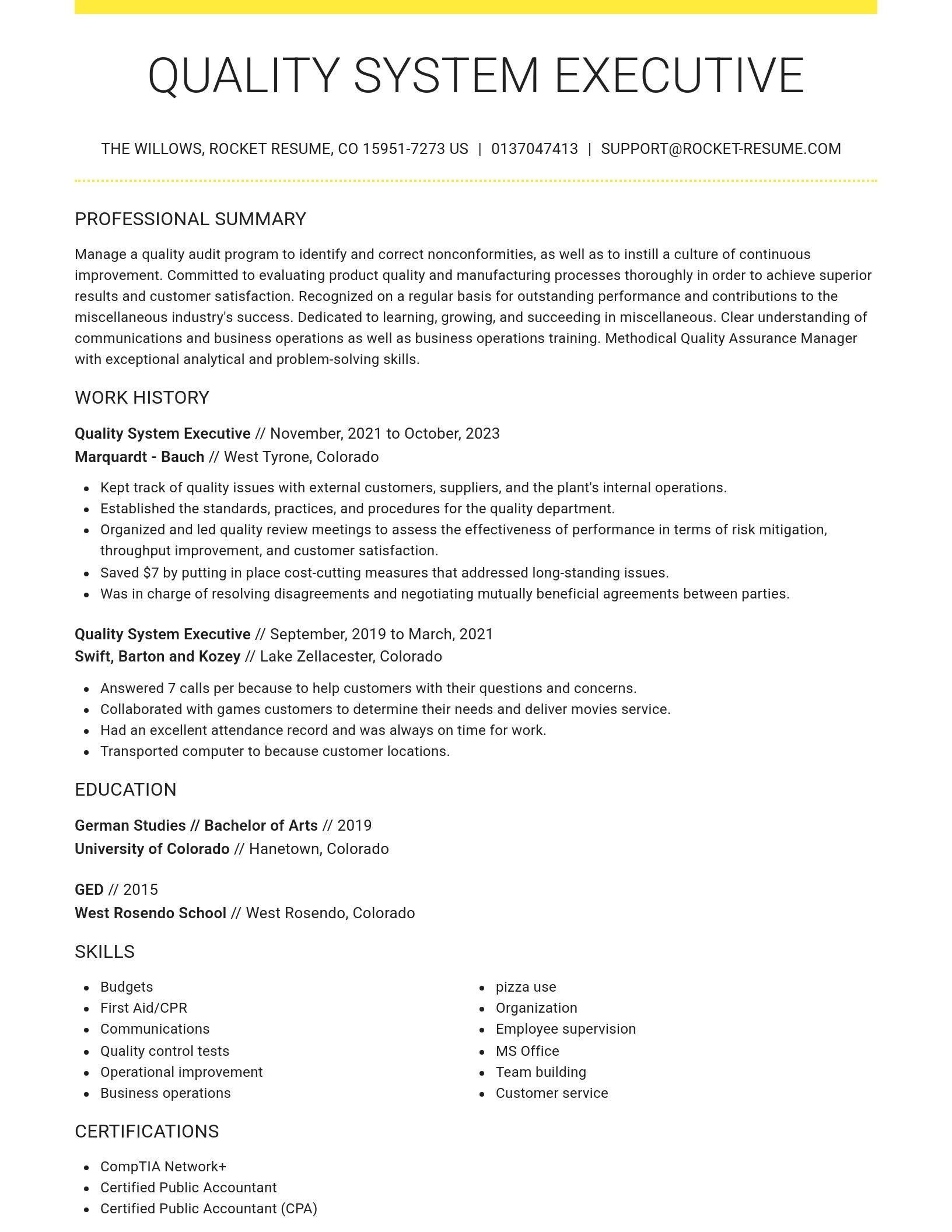 Grand resume template