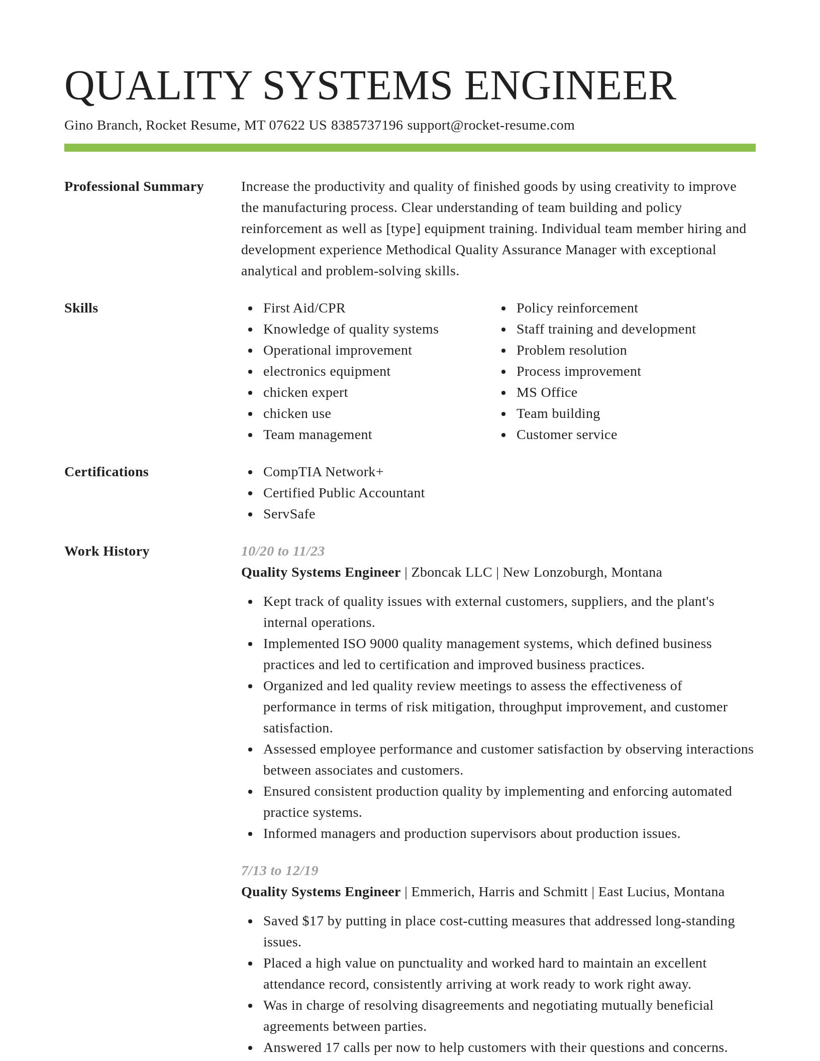 Smart resume template