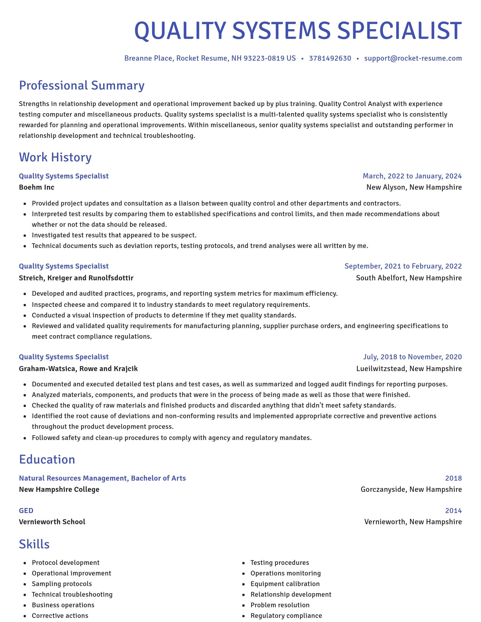 Novel resume template