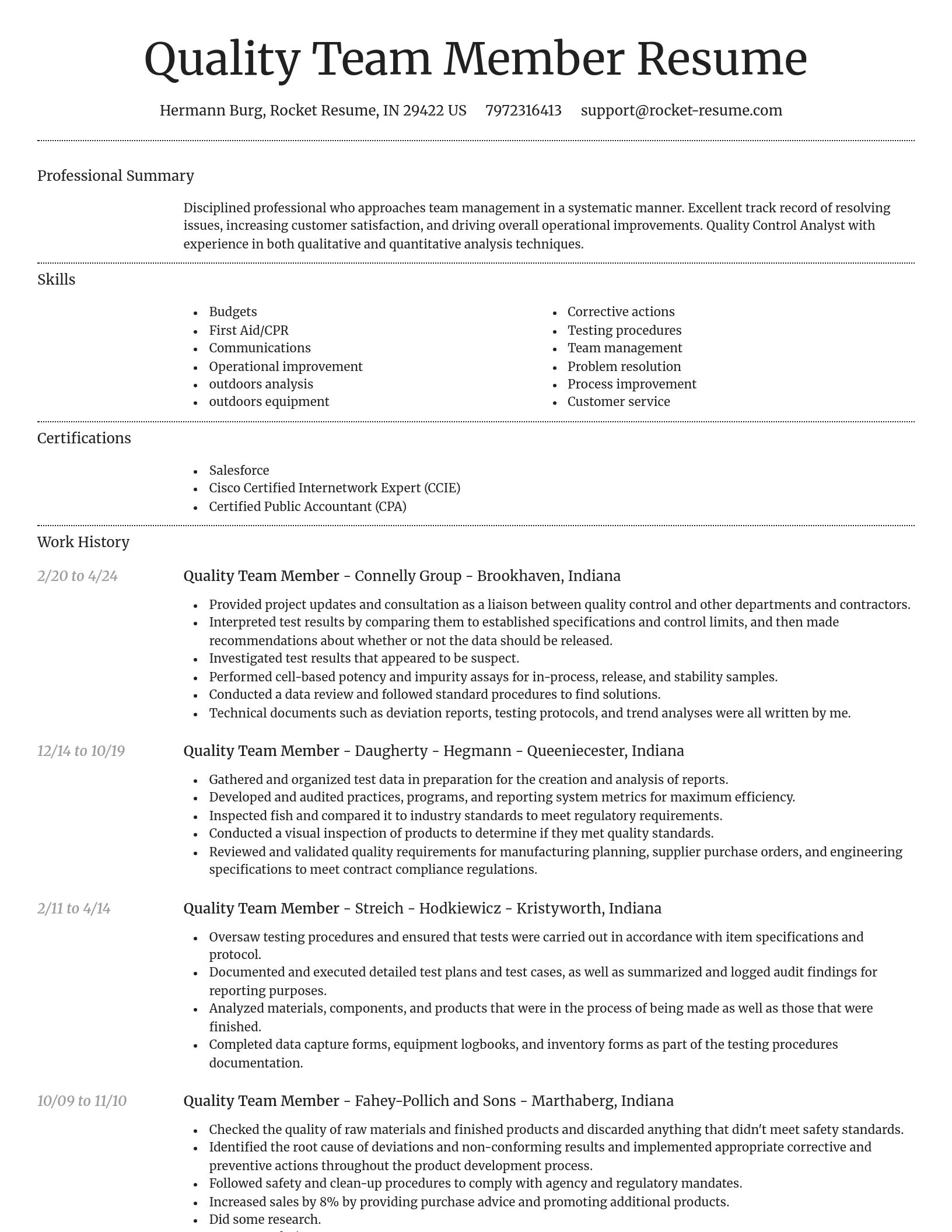 Dignified resume template