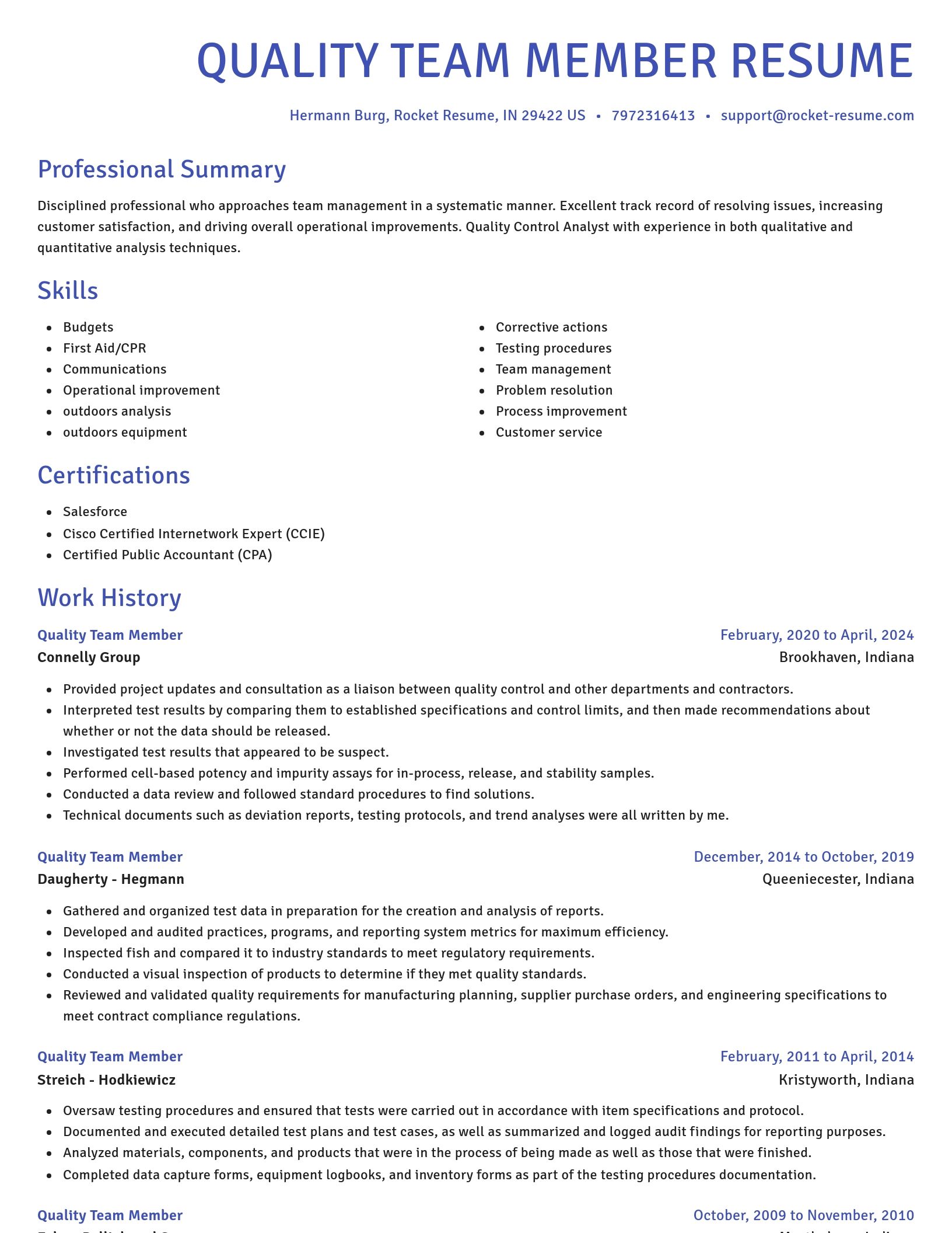 Novel resume template
