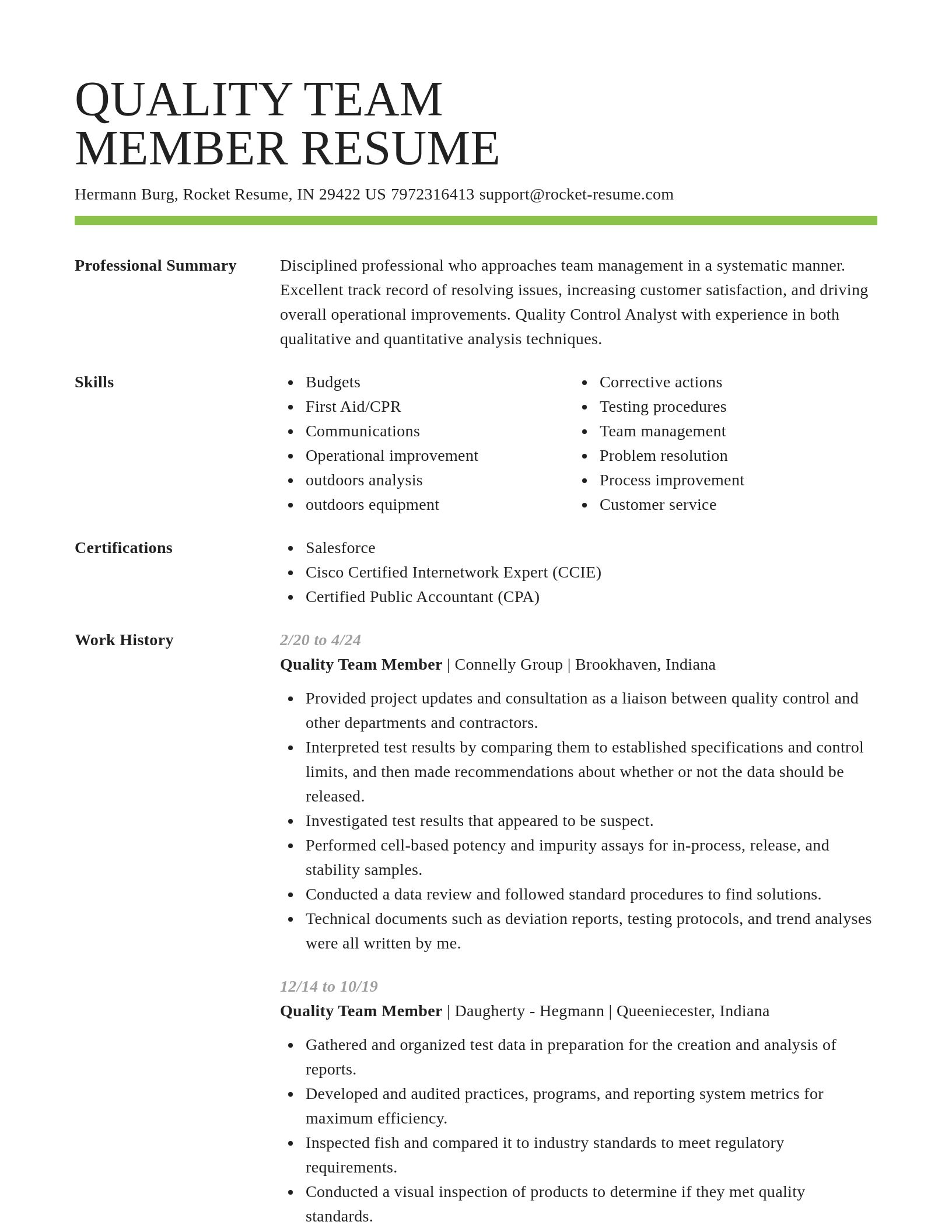 Smart resume template