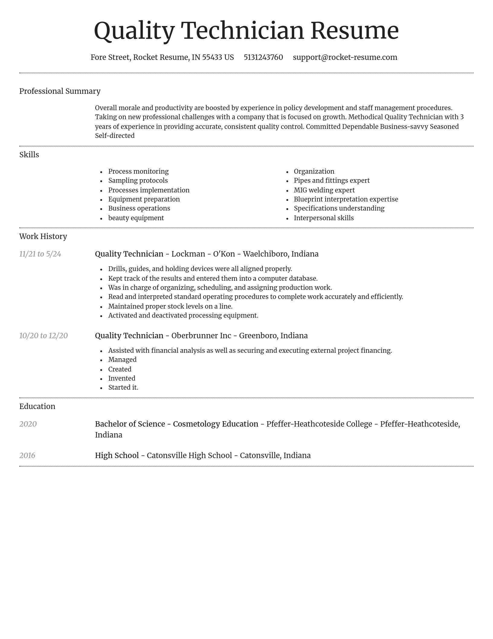 Dignified resume template