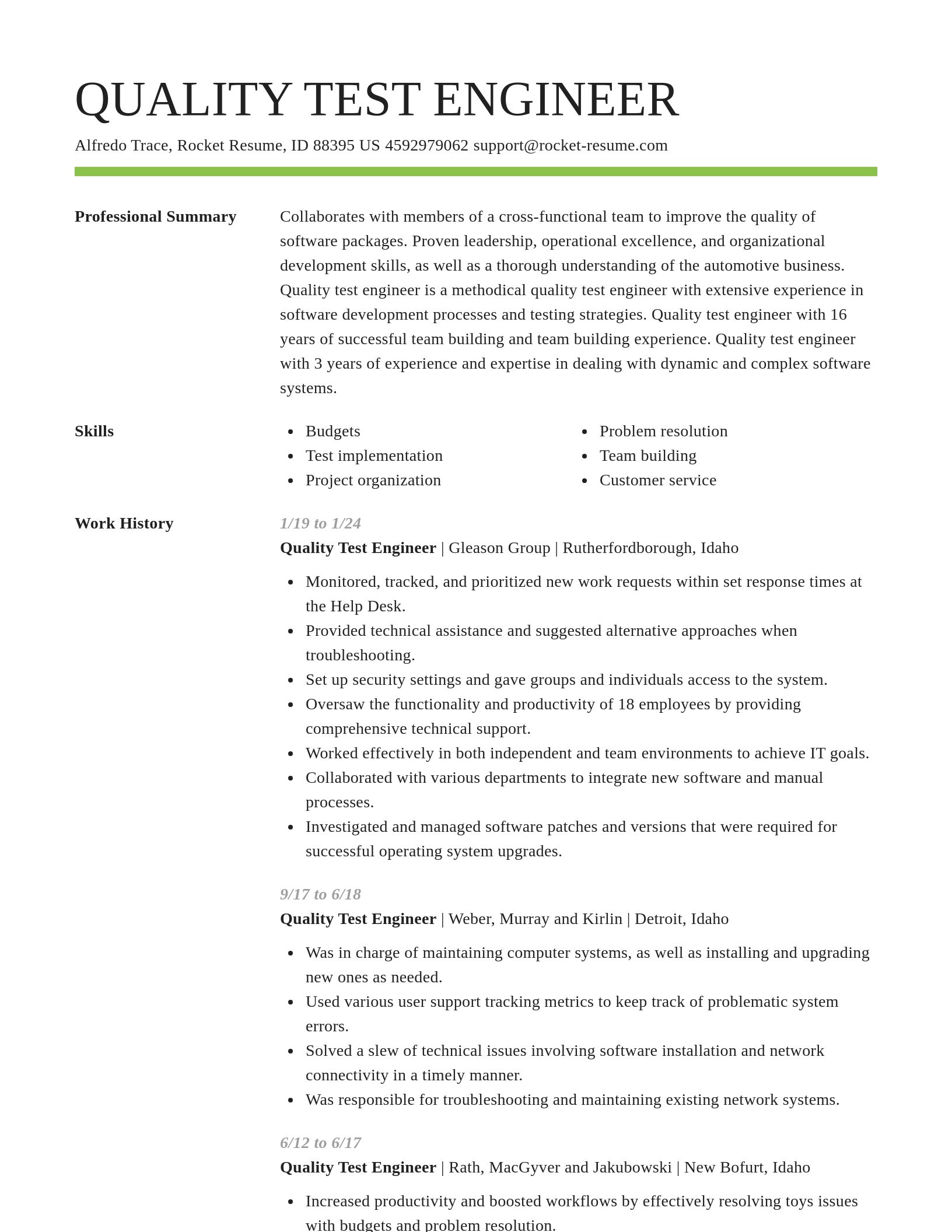 Smart resume template