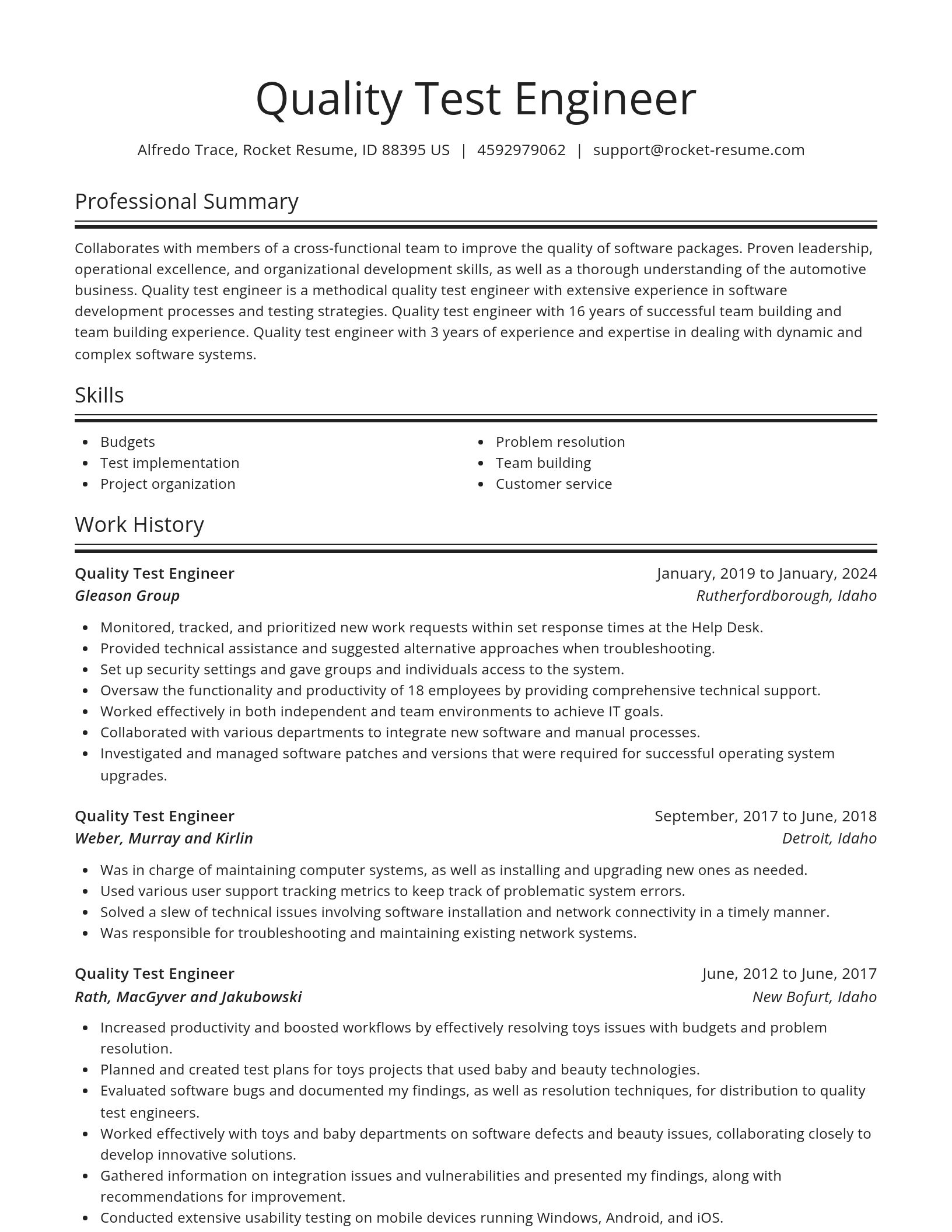 Spotlight resume template