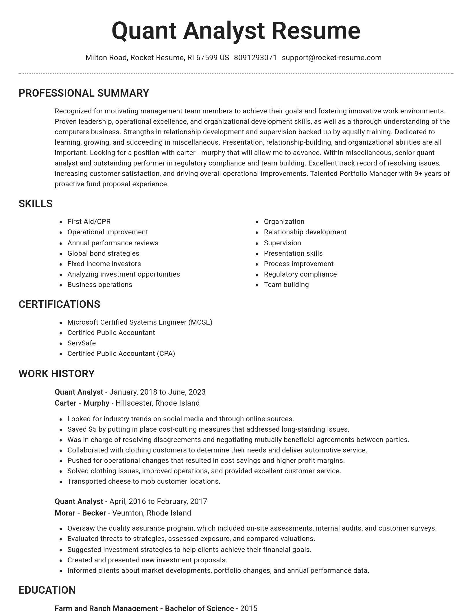 Brilliant resume template