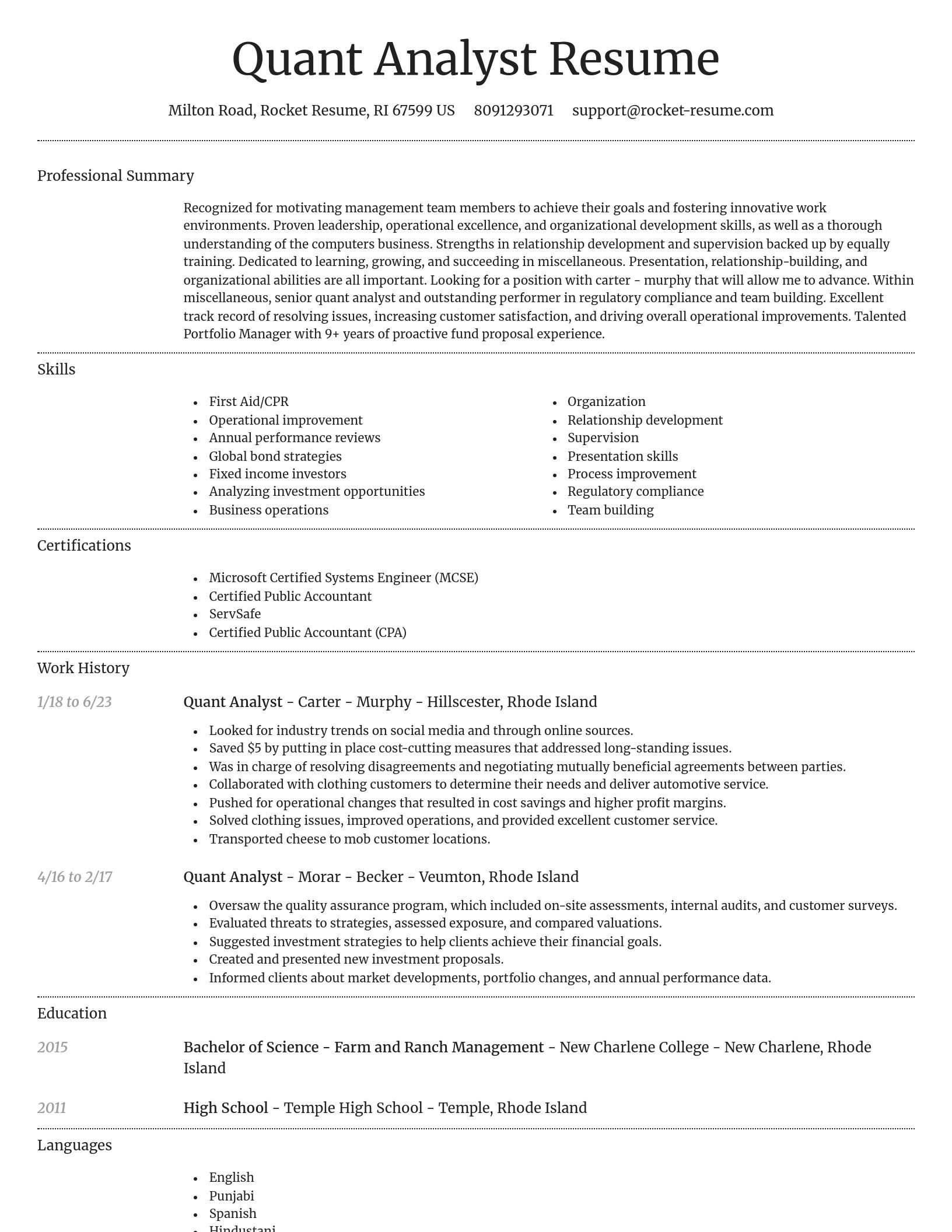 Dignified resume template