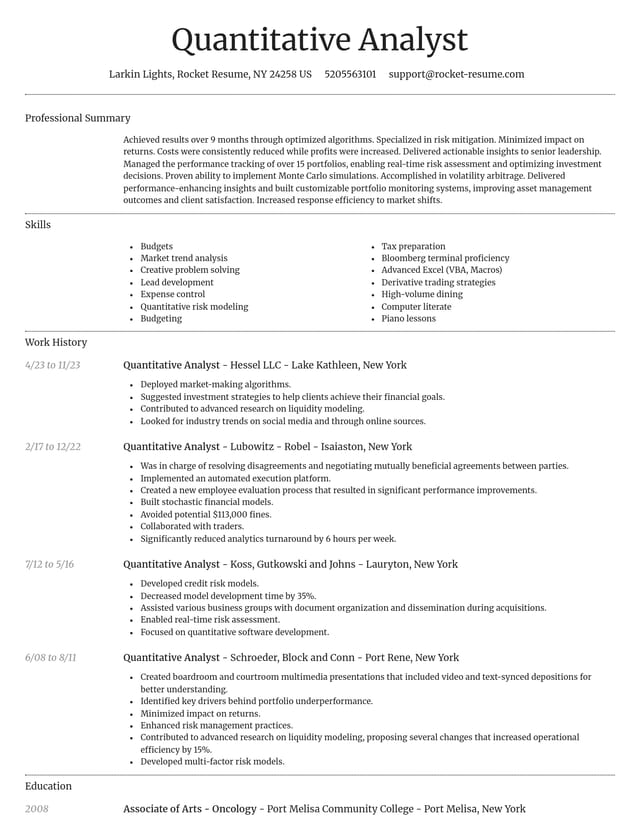 Dignified resume template