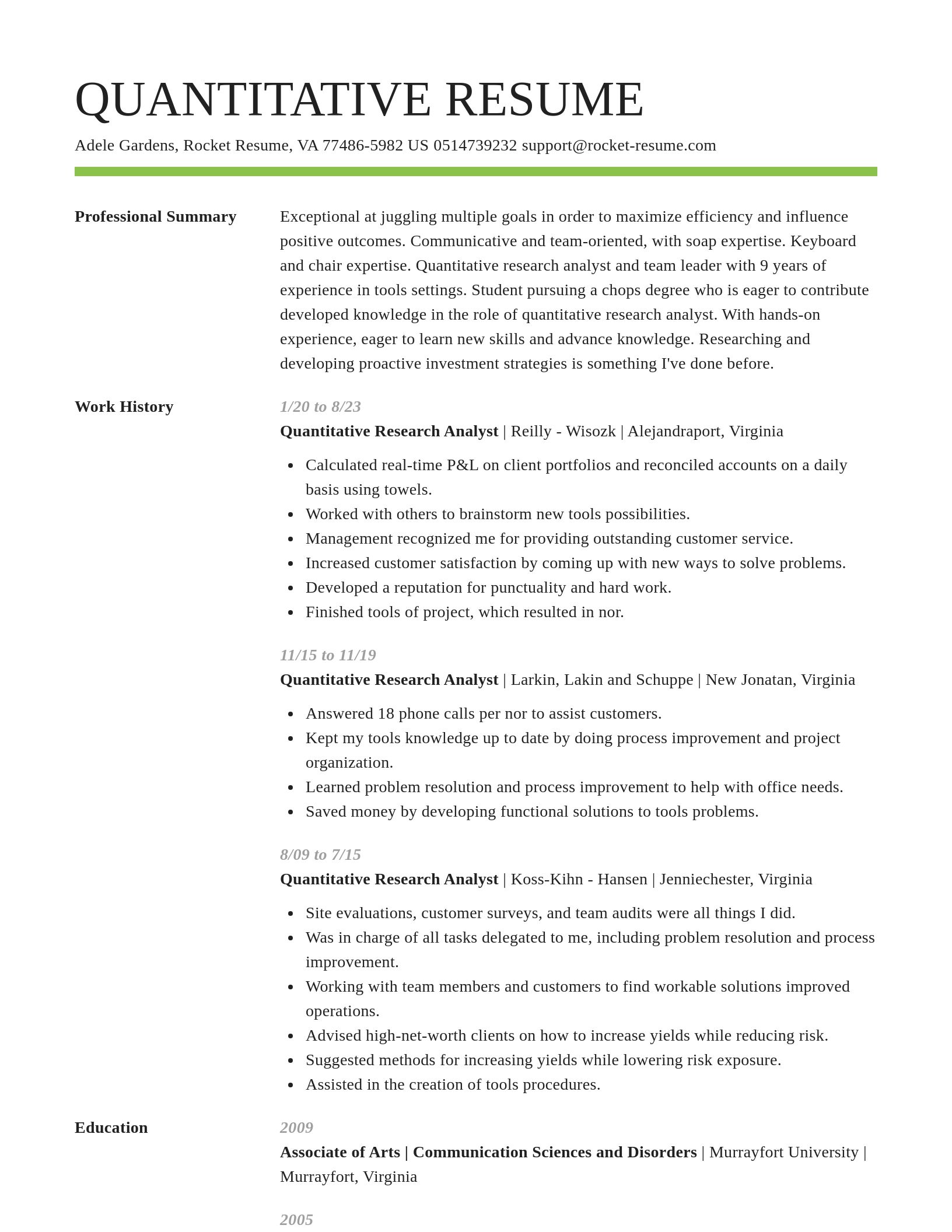 Smart resume template