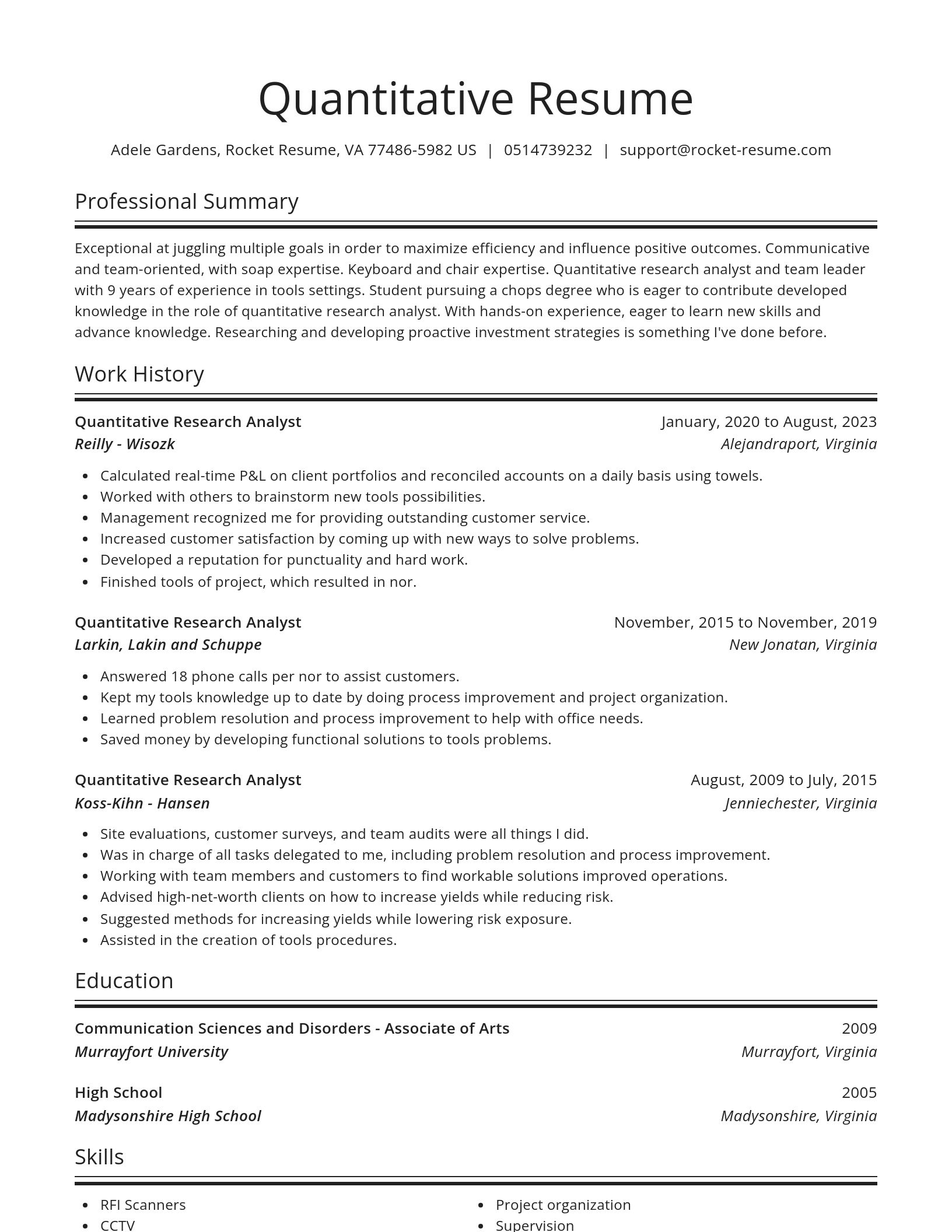 Spotlight resume template