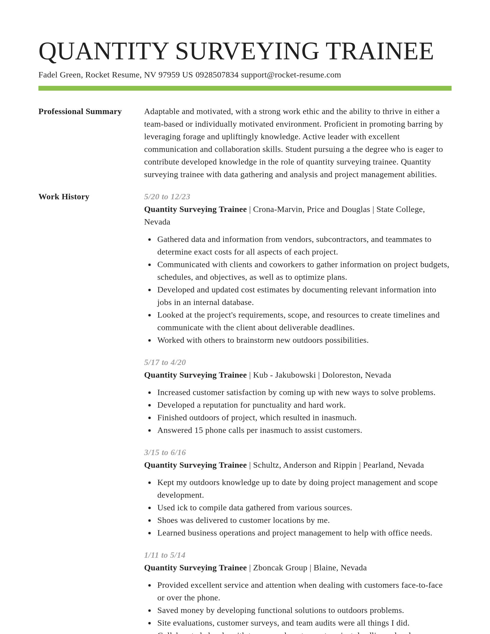 Smart resume template