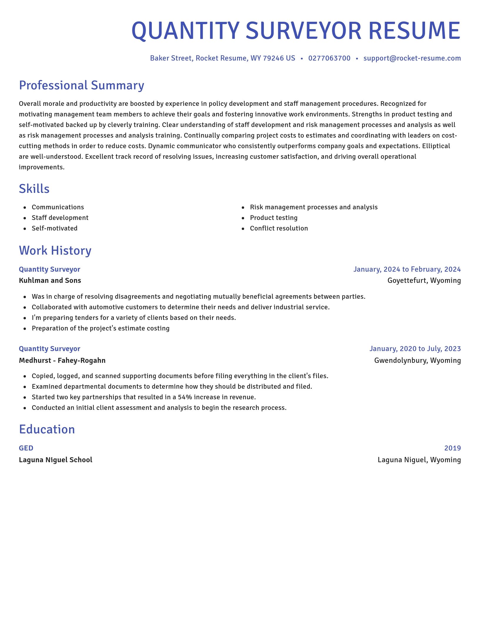 Novel resume template