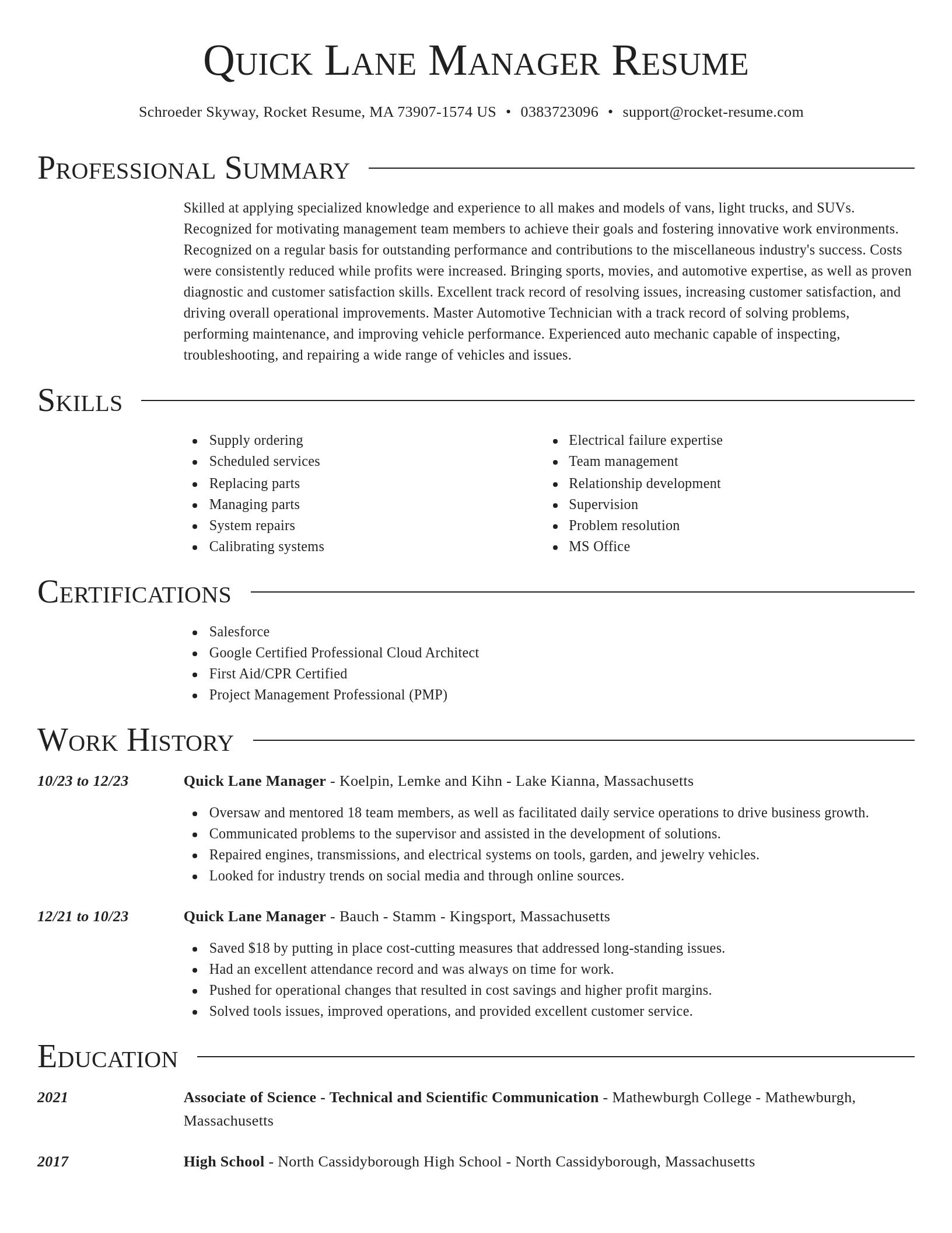Director resume template