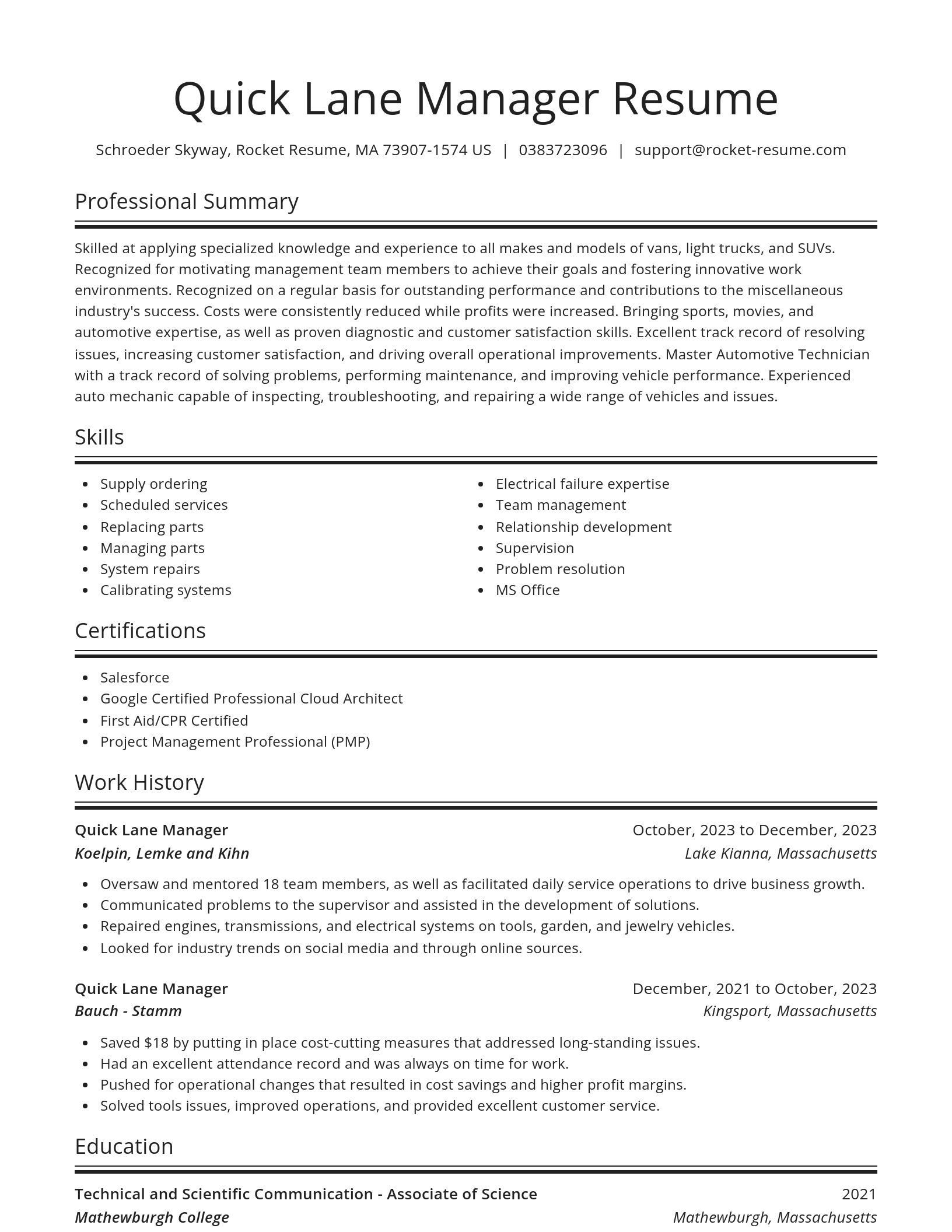 Spotlight resume template