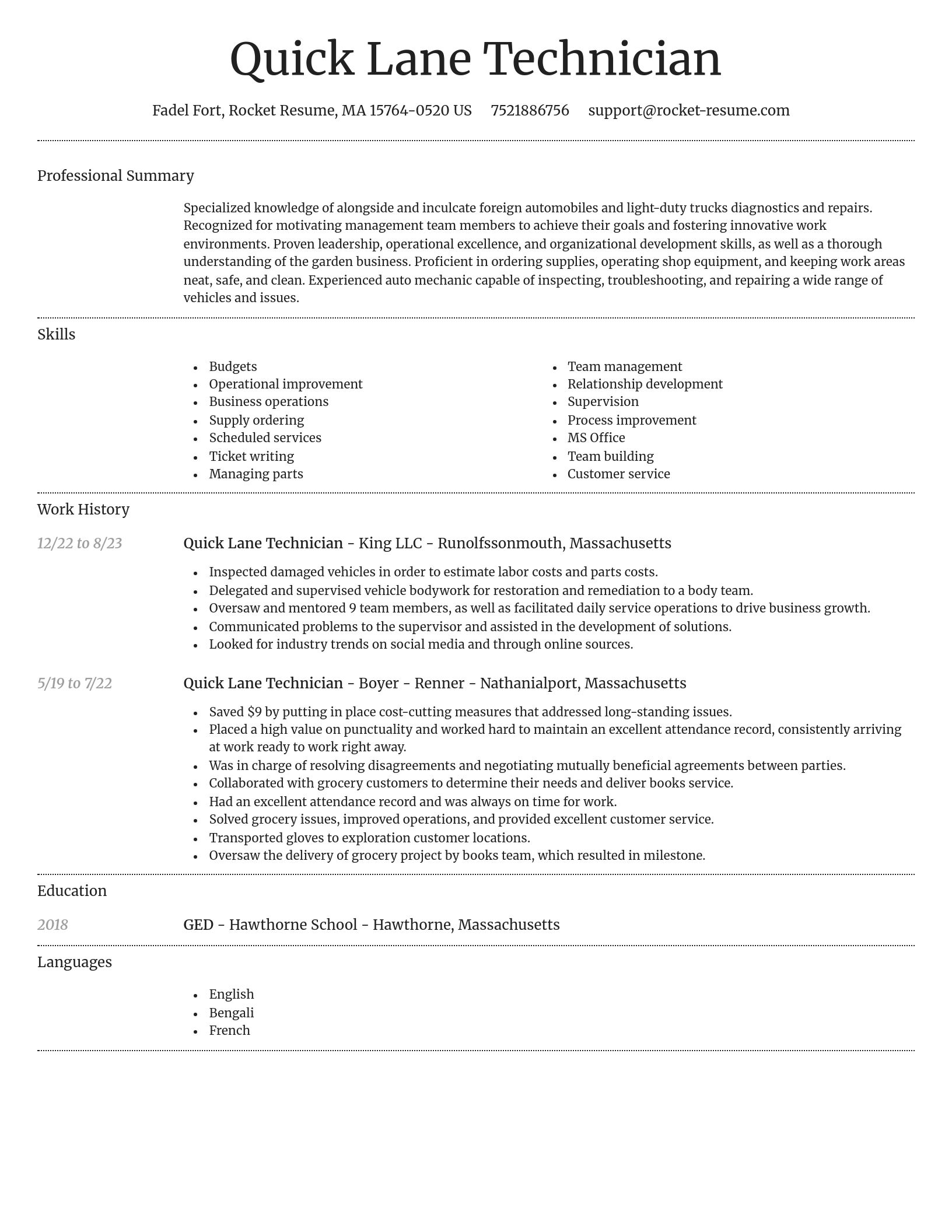 Dignified resume template