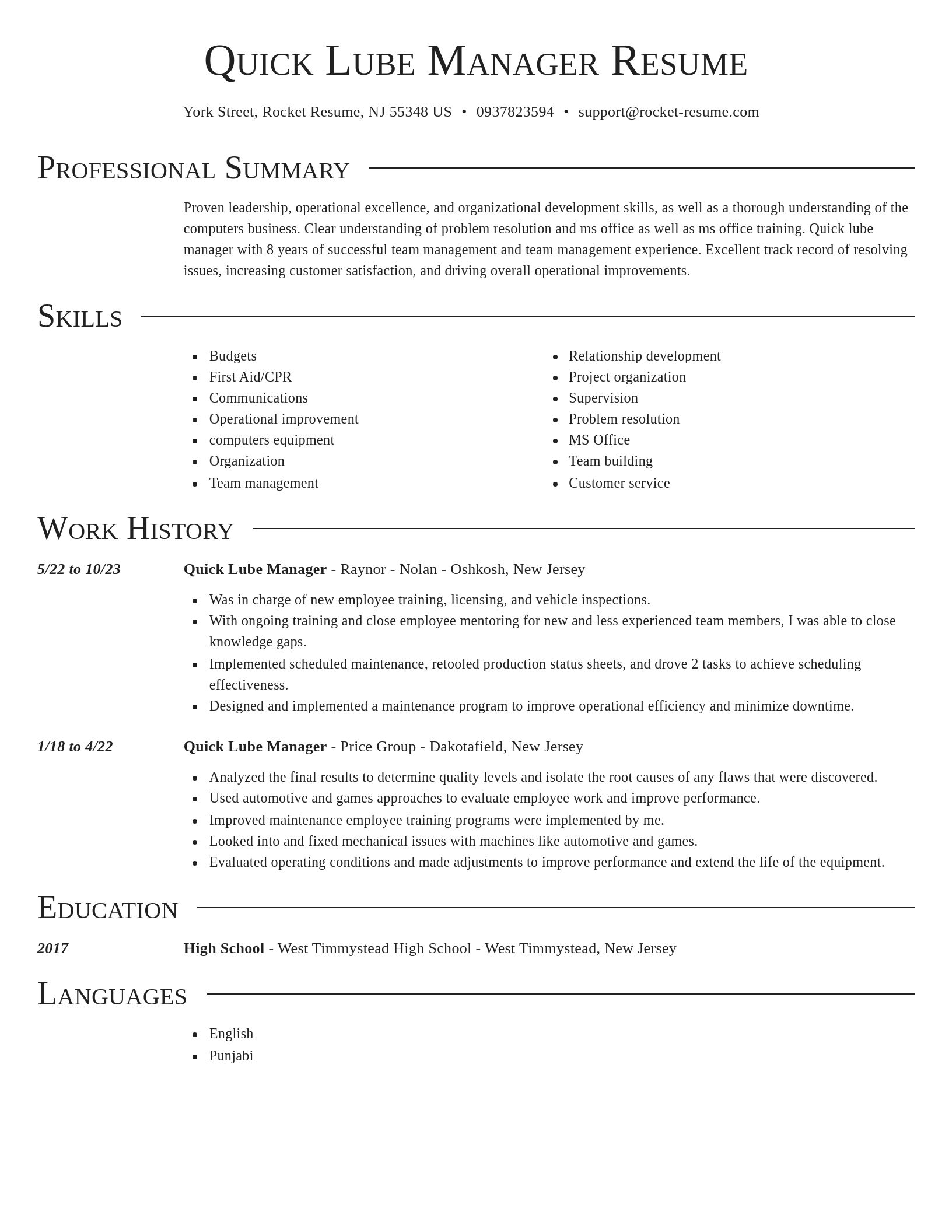 Director resume template