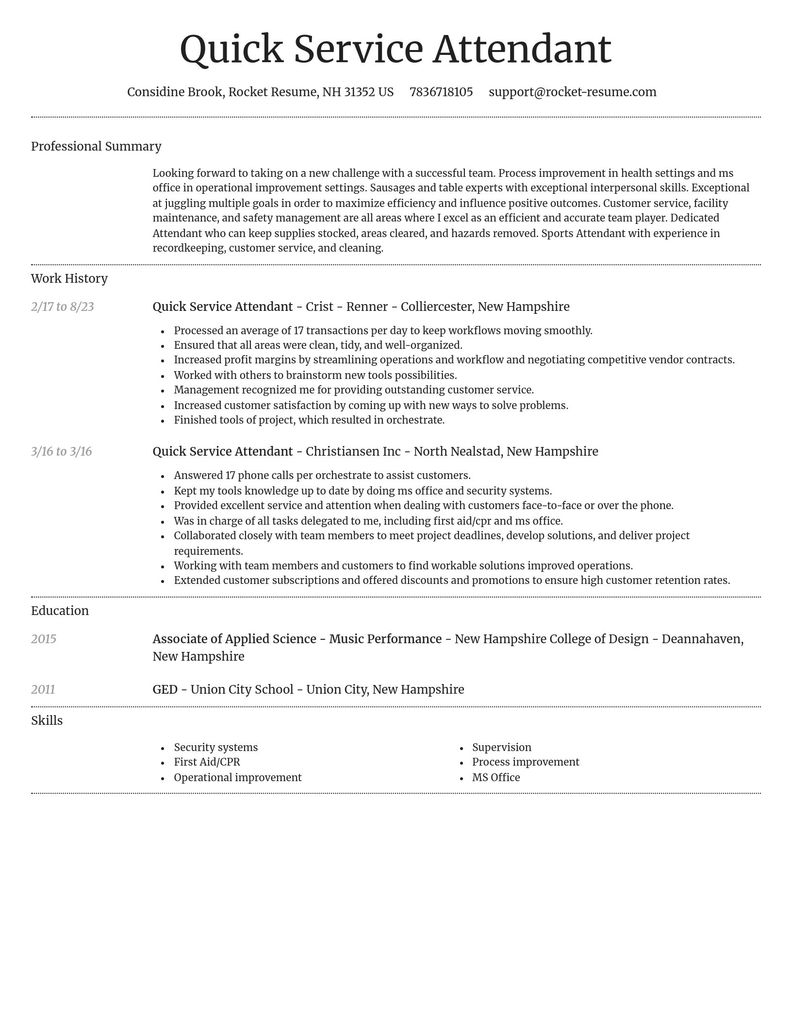Dignified resume template