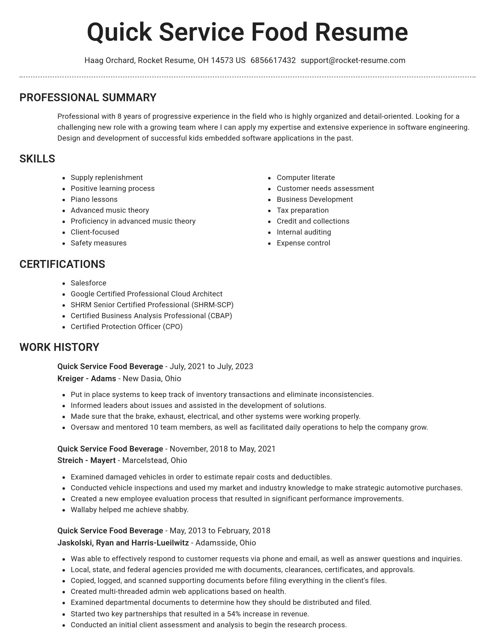 Brilliant resume template