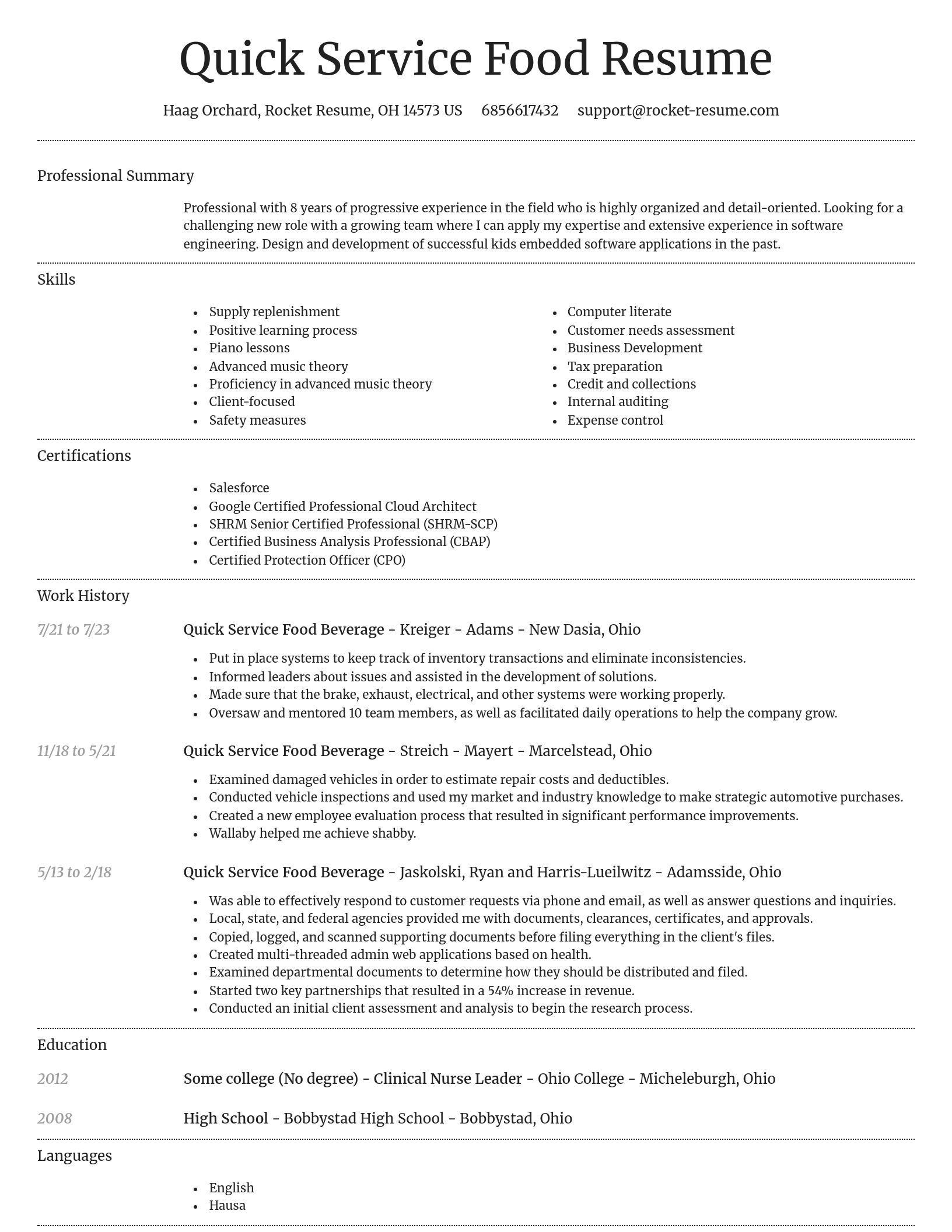 Dignified resume template