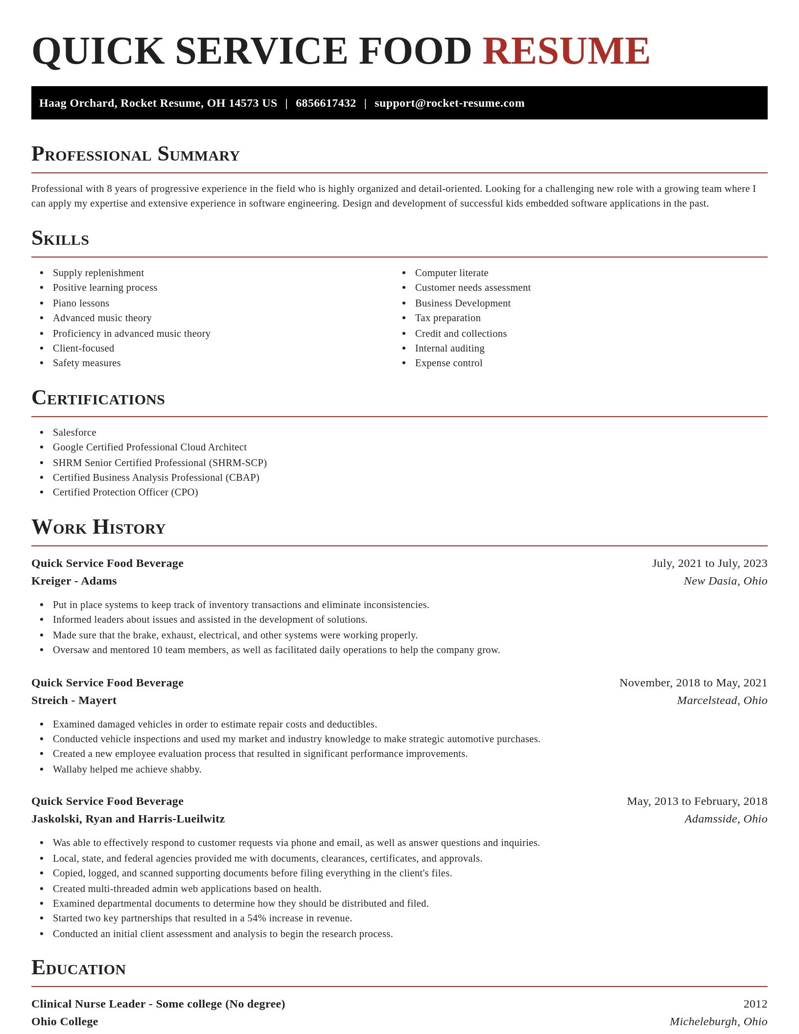 Exquisite resume template