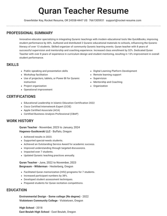 Brilliant resume template