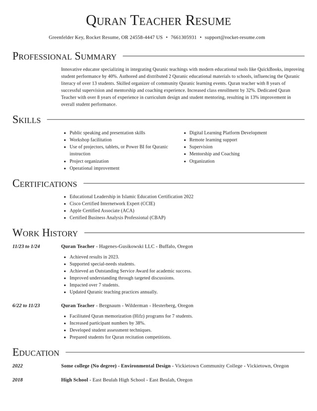 Director resume template
