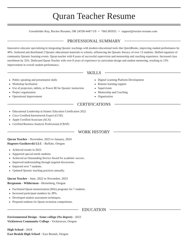 Elegant resume template
