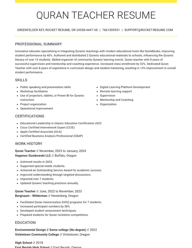 Grand resume template