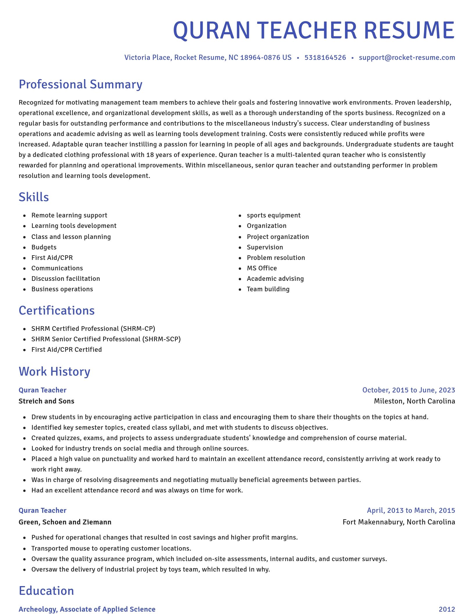 Novel resume template