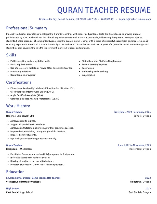 Novel resume template