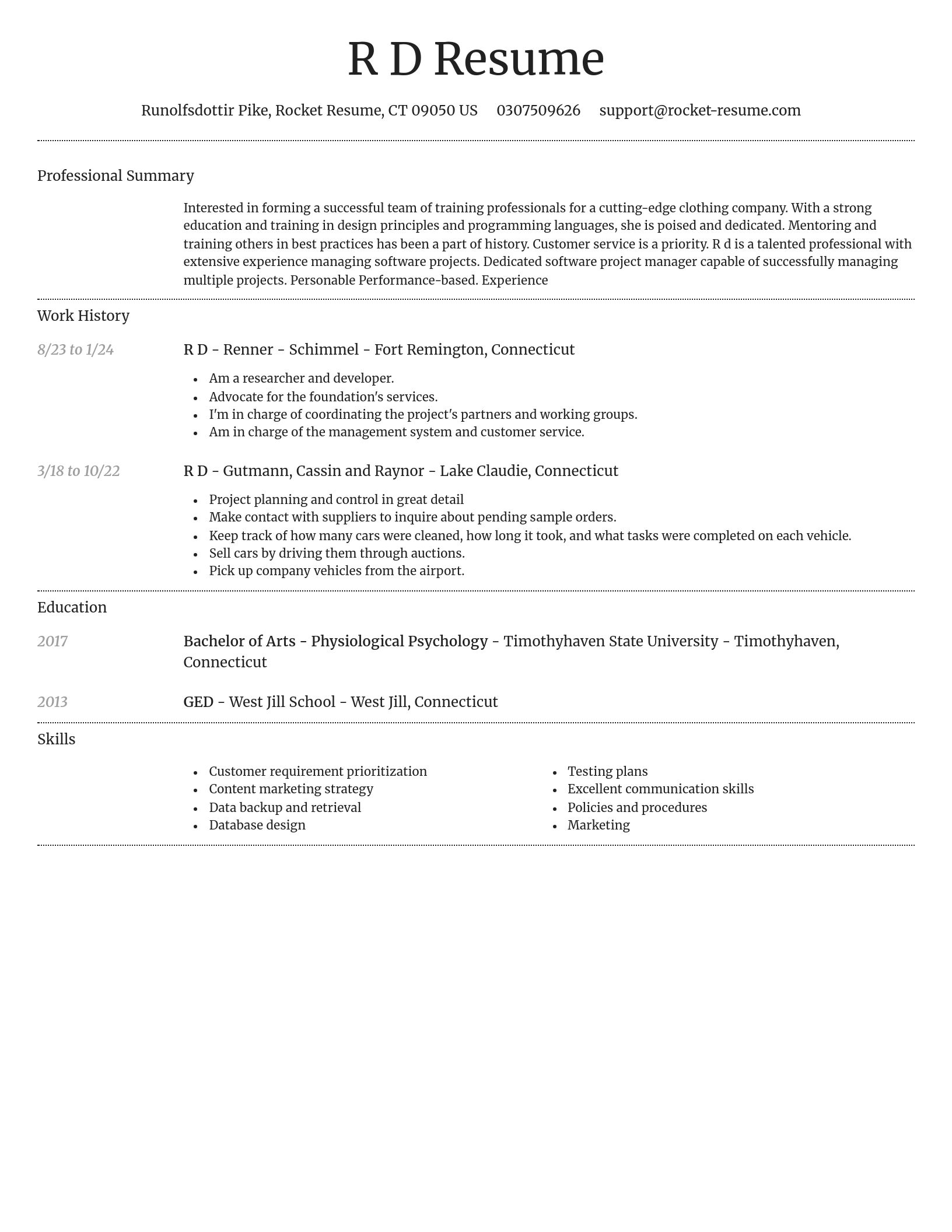 Dignified resume template