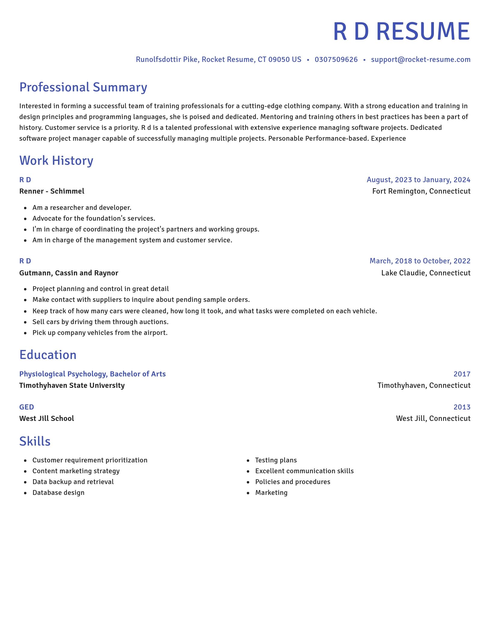 Novel resume template