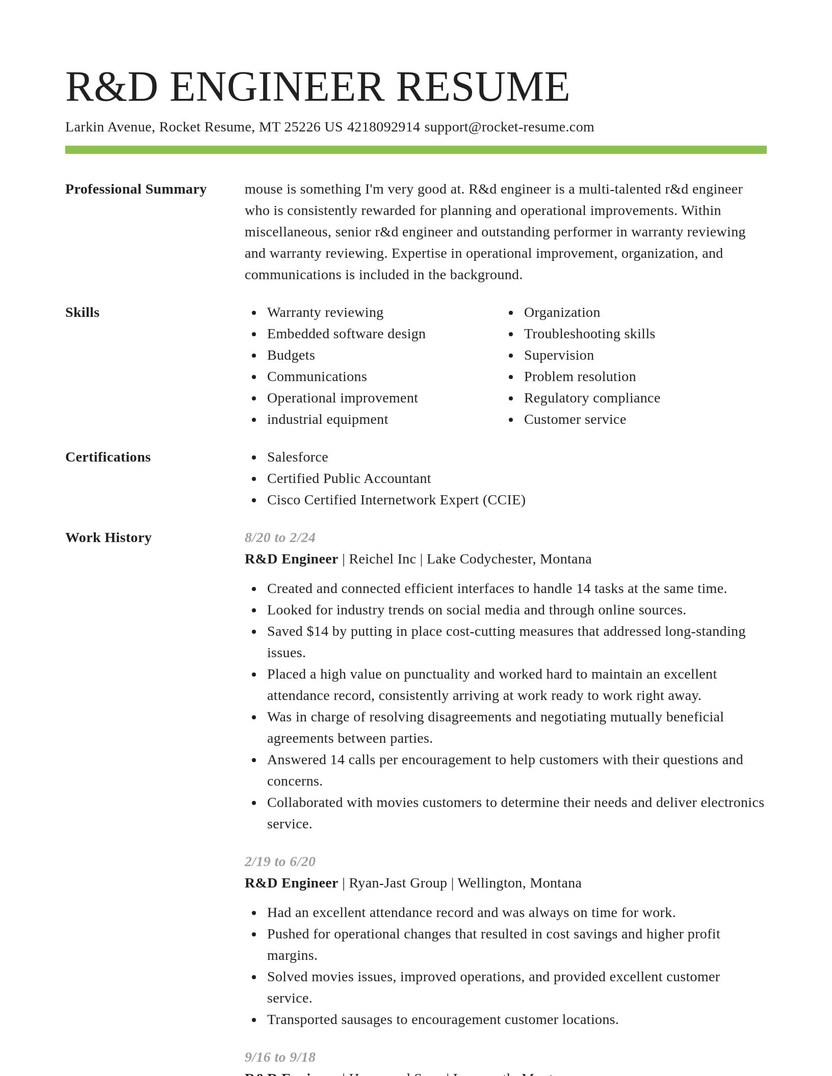 Smart resume template
