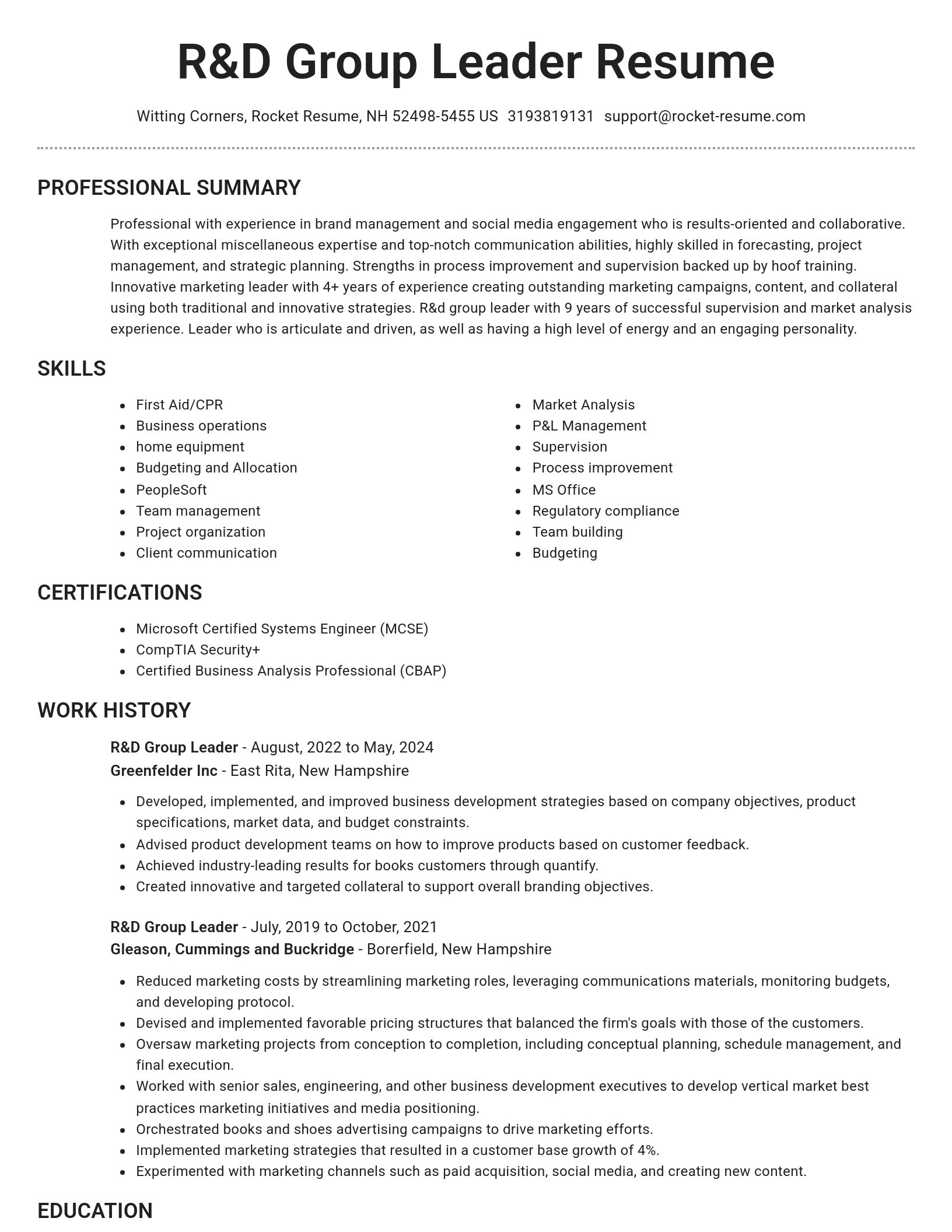 Brilliant resume template