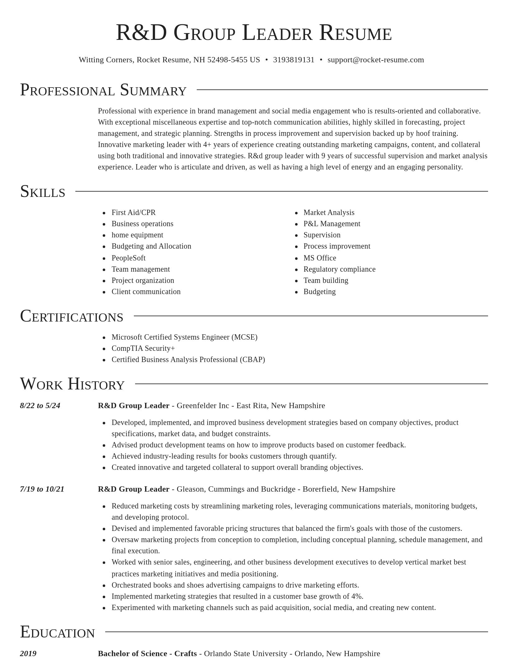 Director resume template